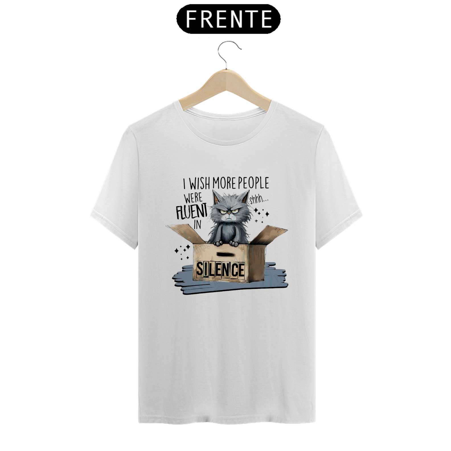CAMISETA T-SHIRT PRIME, CAT FRASES SILENCE 