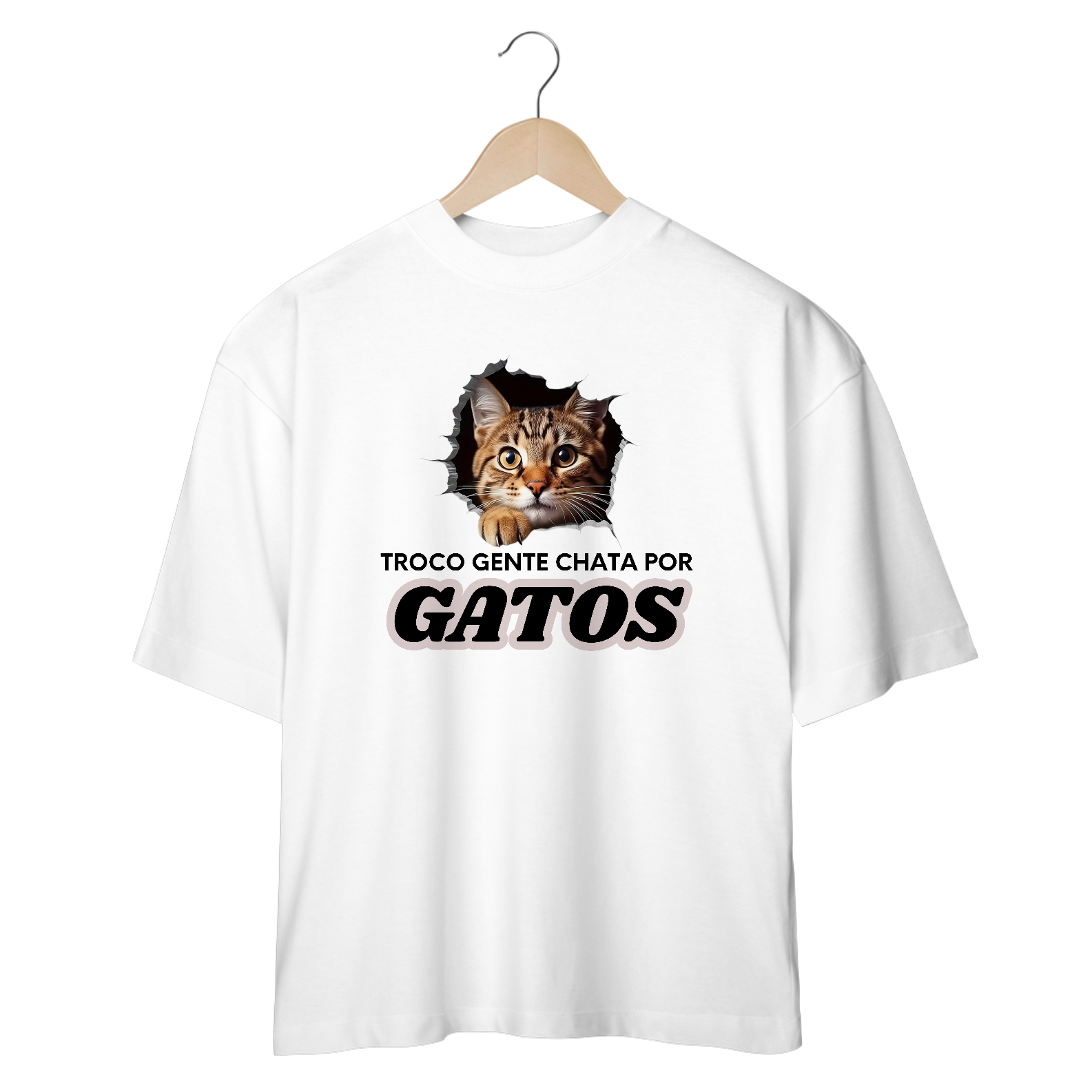 CAMISETA OVERSIZED, CAT FRASES