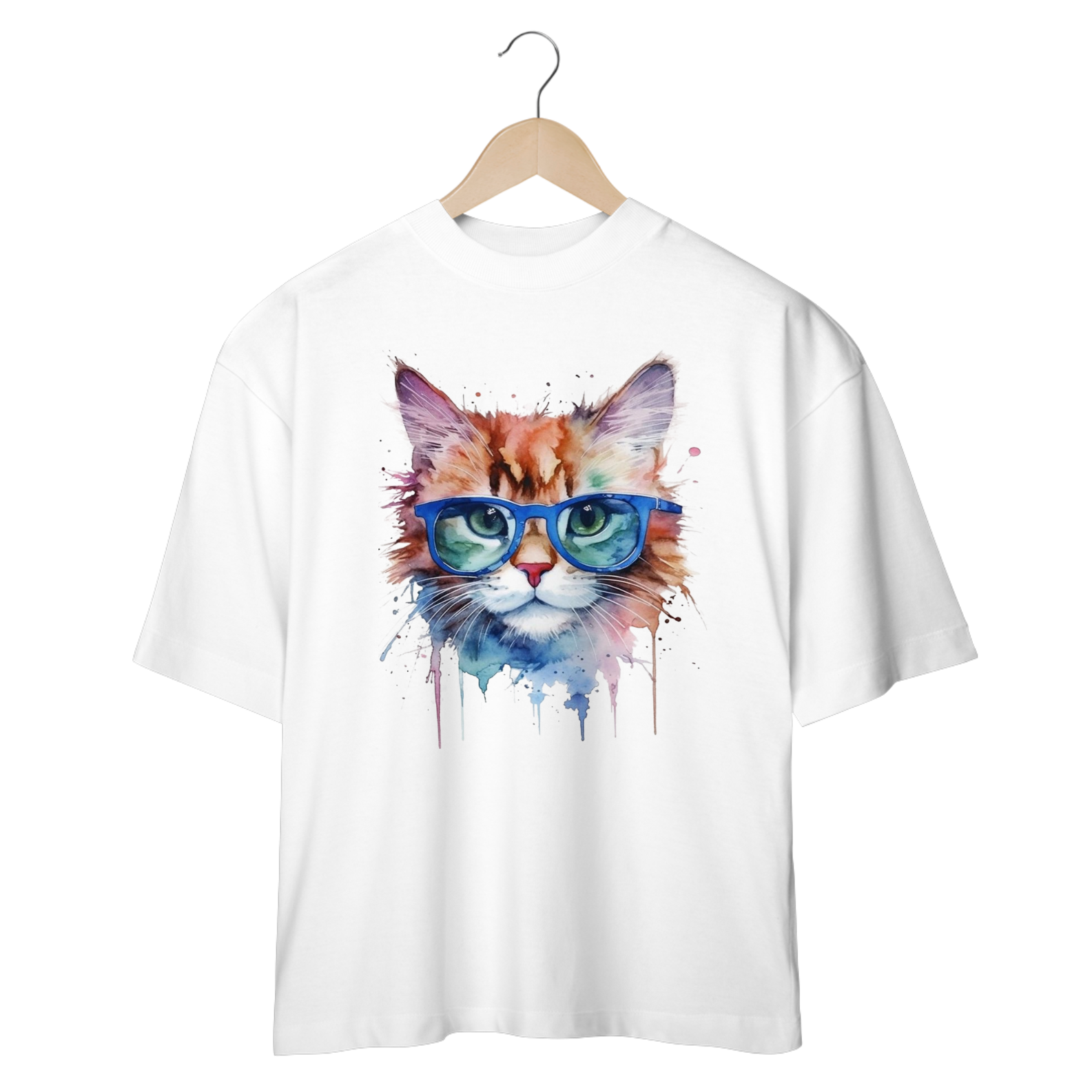 CAMISETA OVERSIZED, CAT POP ART