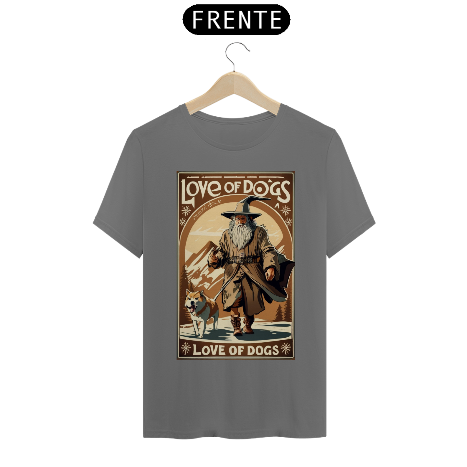 CAMISETA T-SHIRT ESTONADA DOG, SENHOR DOS ANEIS, LOVE OF DOGS