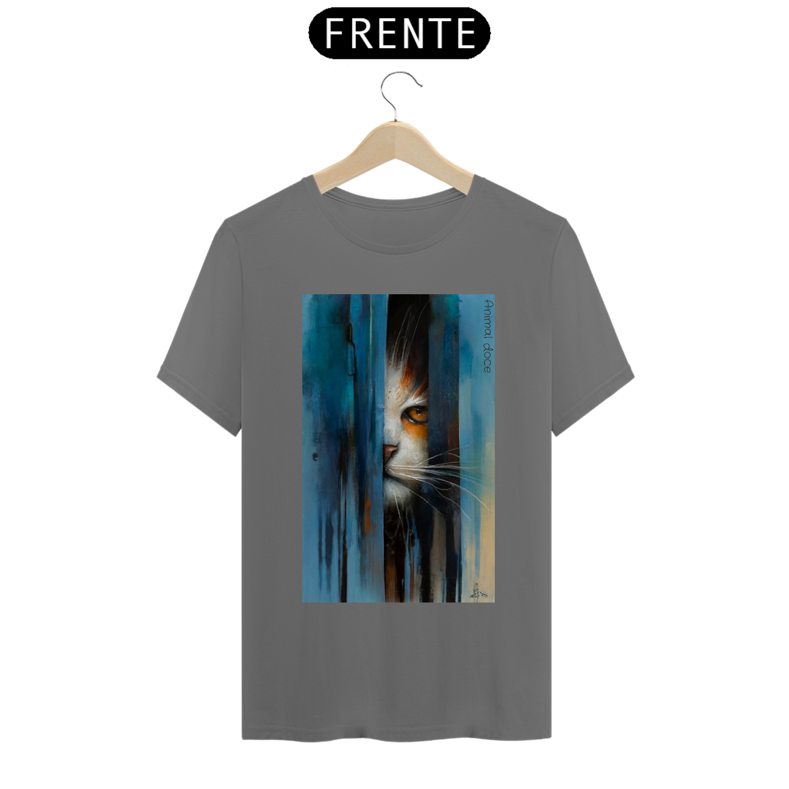 CAMISETA T-SHIRT ESTONADA, CAT MYSTERIOUS 