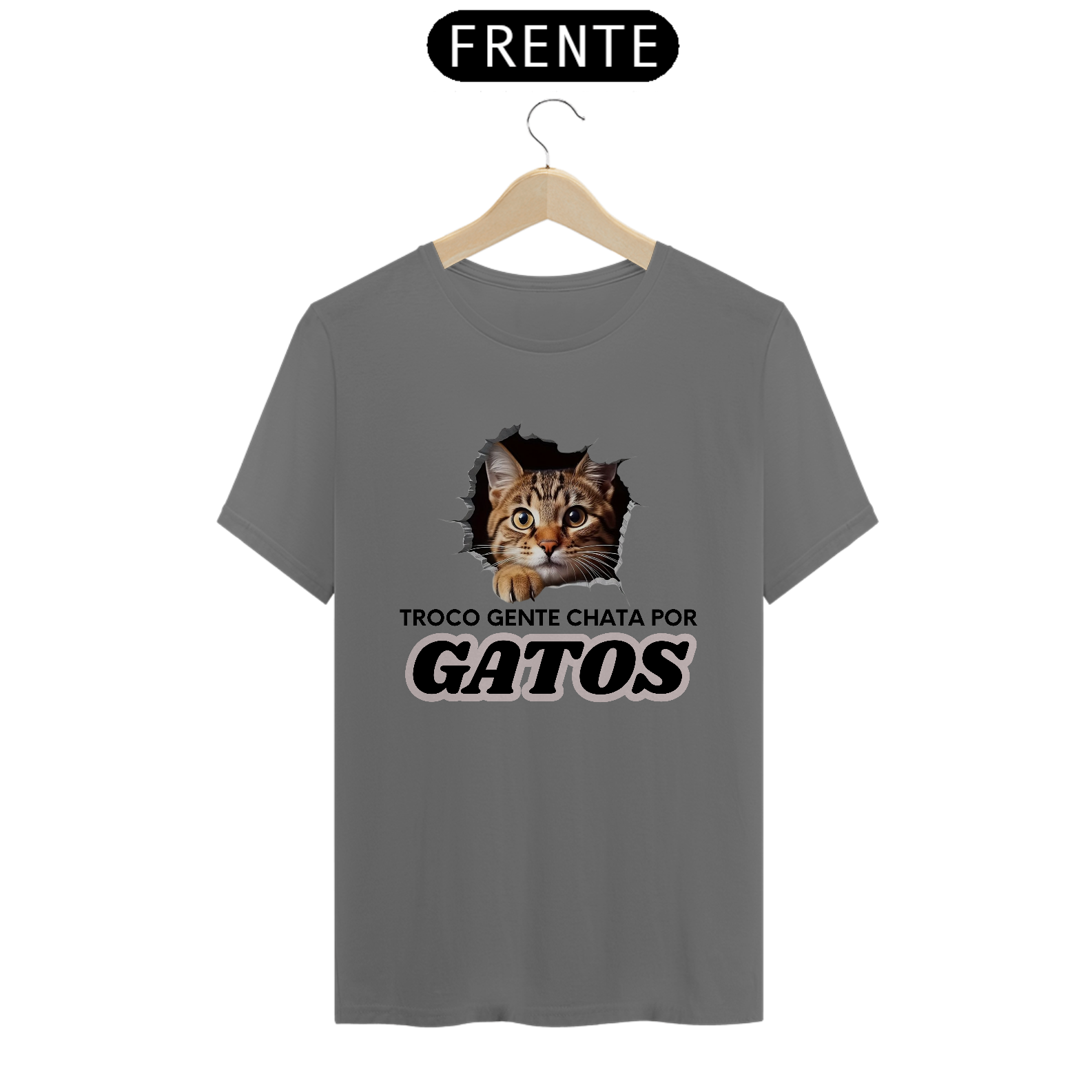 CAMISETA T-SHIRT ESTONADA, CAT FRASES 