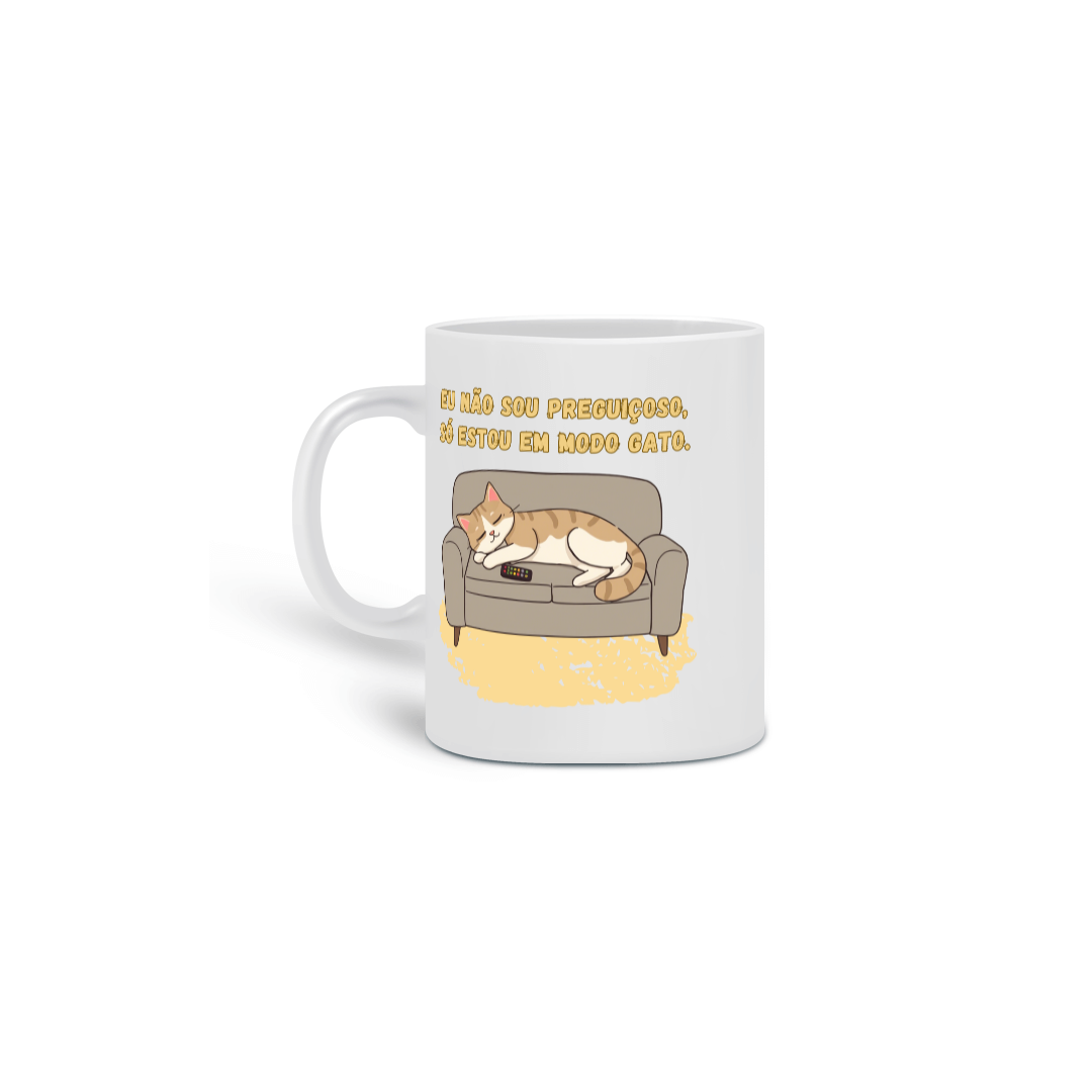 CANECA PERSONALIZADA CRIATIVA EM CERÂMICA, 325ML C/02 LADOS, CAT FRASES