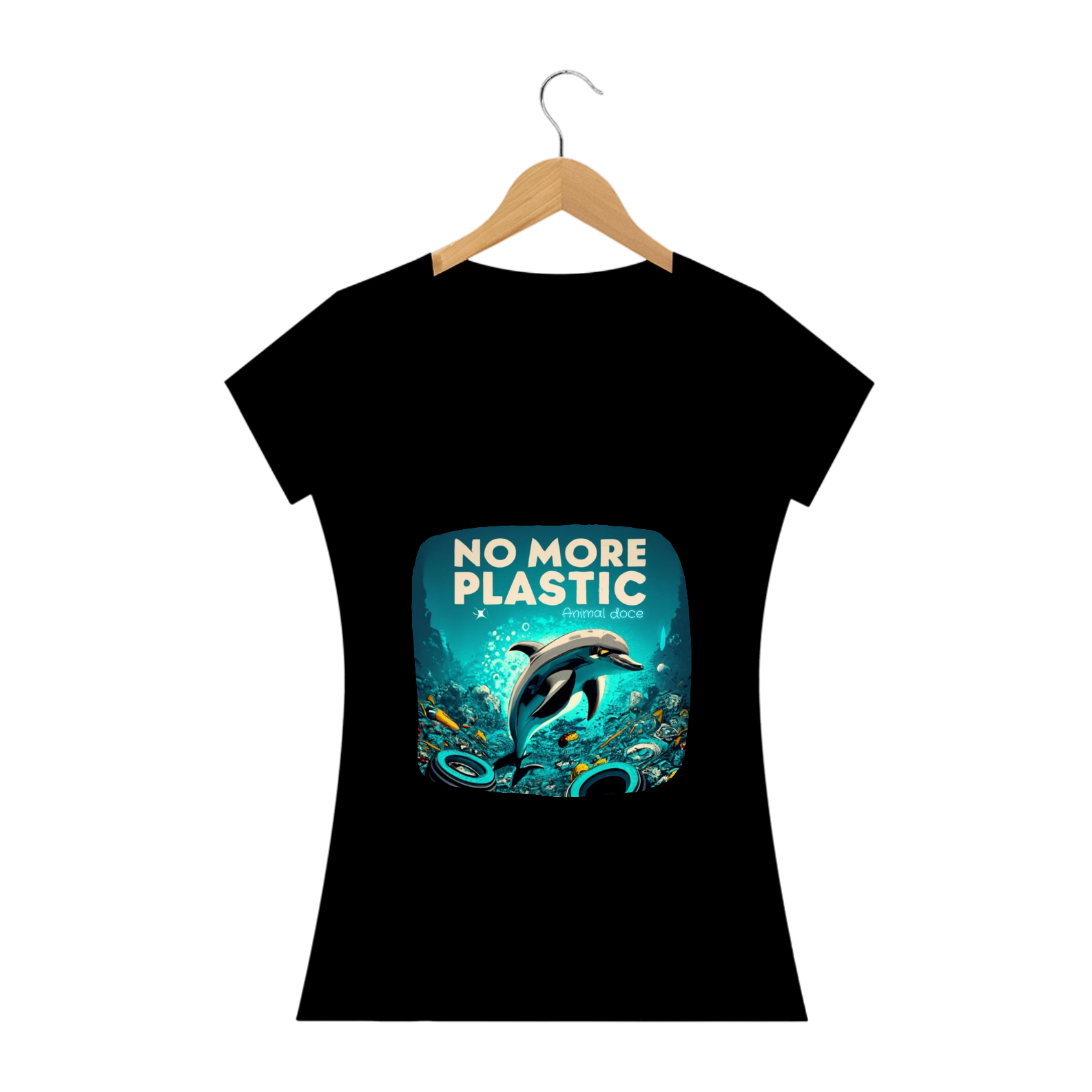 CAMISETA BABY LONG PRIME, DOLPHIN  NO MORE PLASTIC