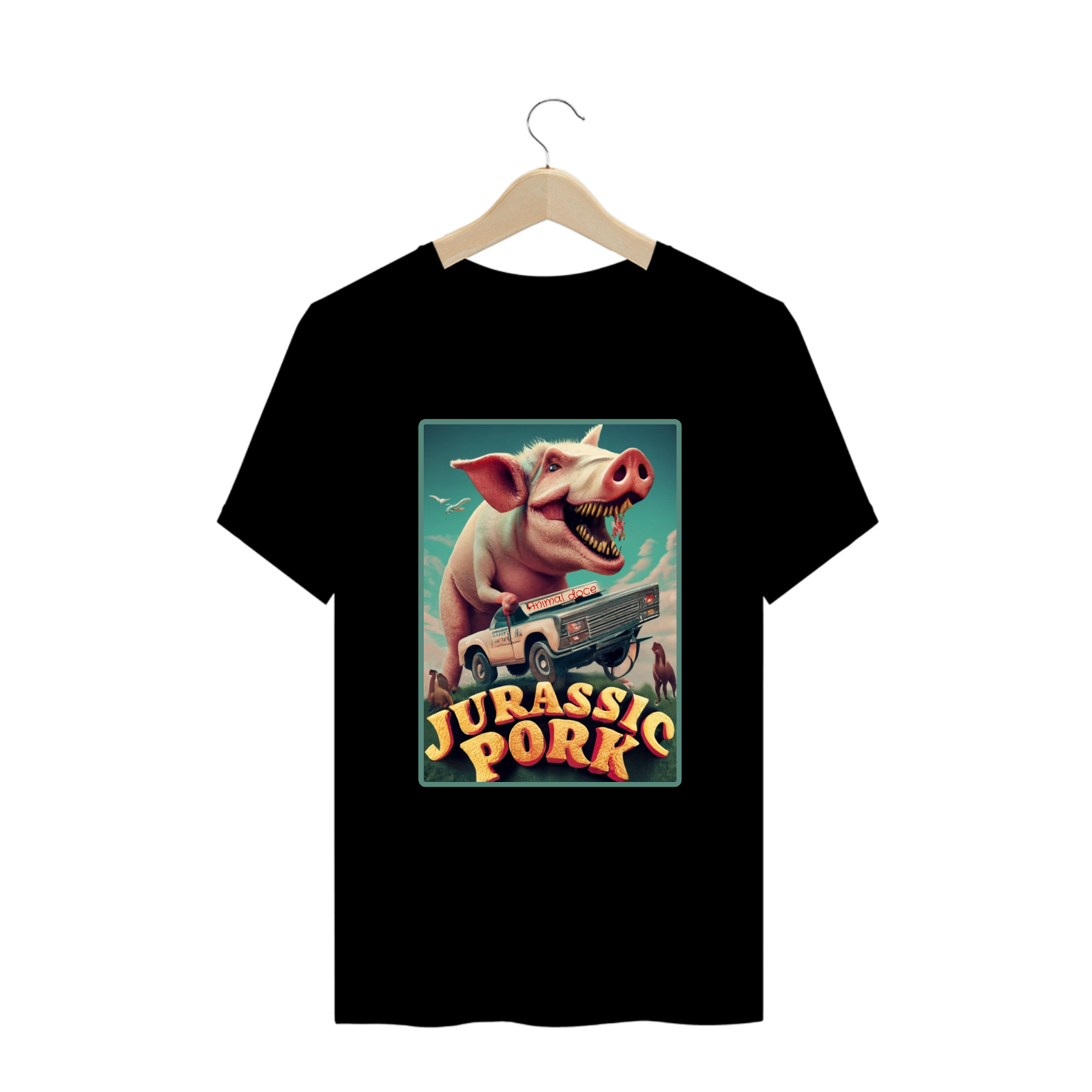CAMISETA T-SHIRT PLUS SIZE, JURASSIC PORK