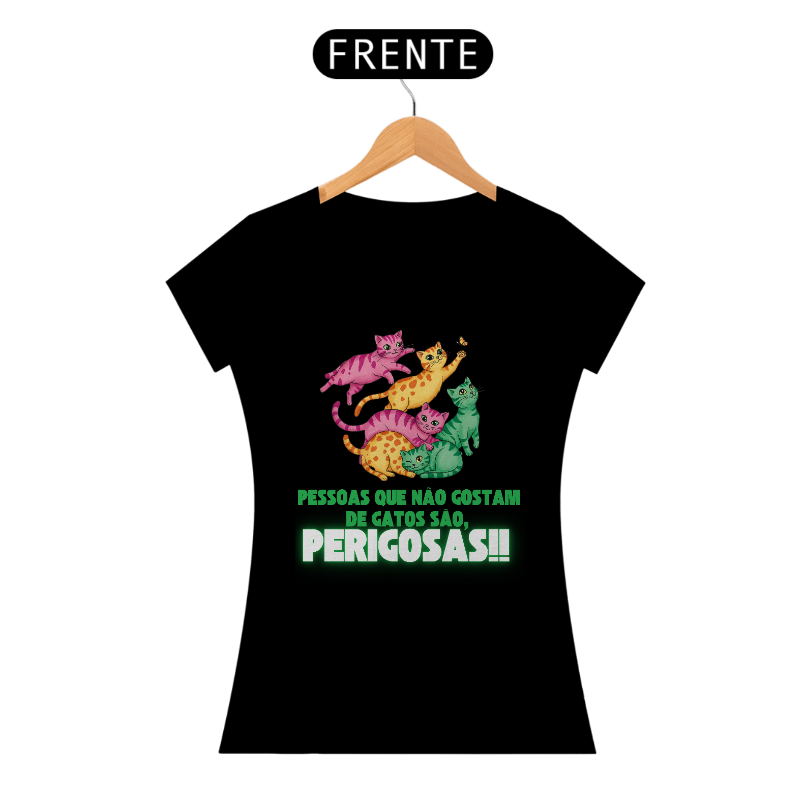 CAMISETA BABY LONG PRIME, CAT FRASES PESSOAS PERIGOSAS