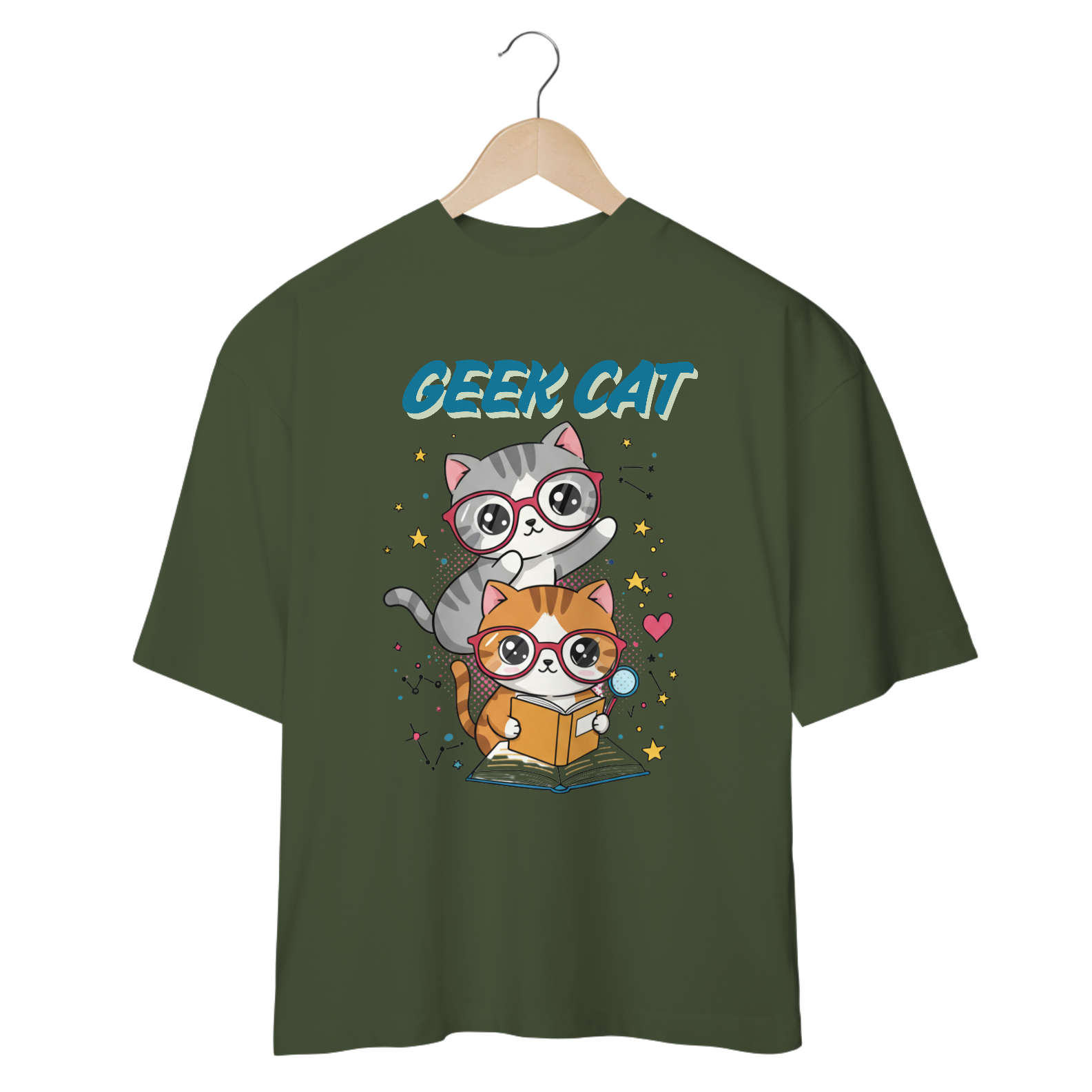CAMISETA OVERSIZED, GEEK CAT