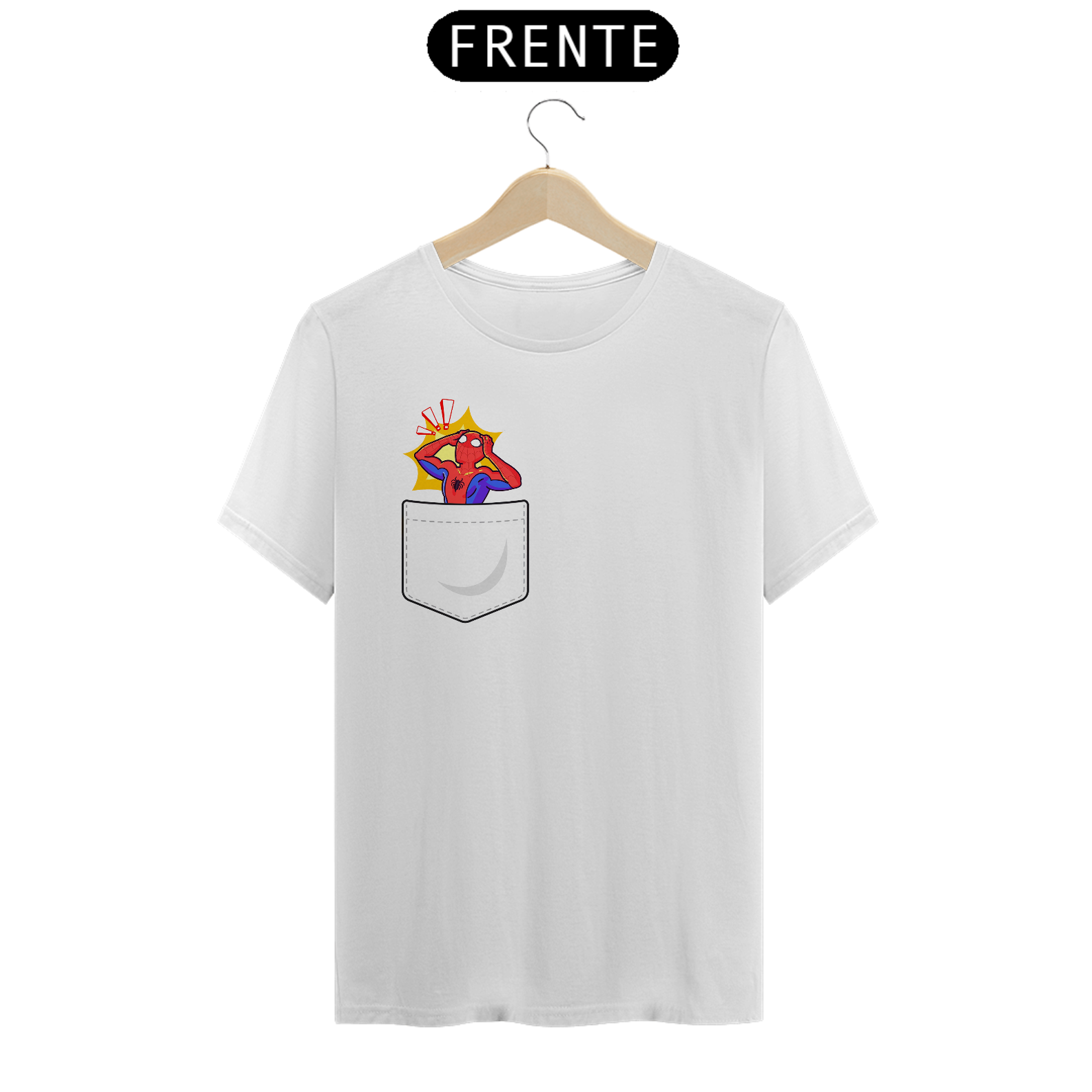 camiseta com falso bolso homem aranha