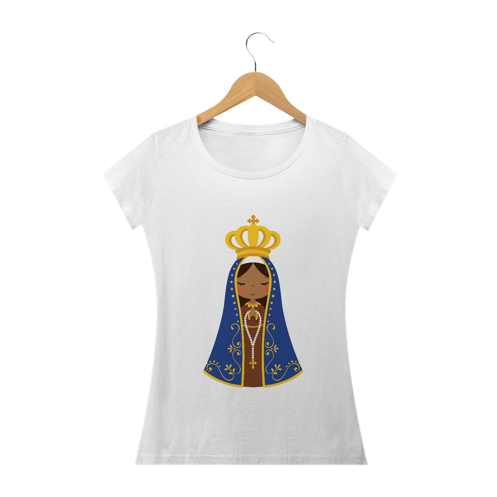 Camiseta Baby Look feminina Nossa Senhora Aparecida Colorido