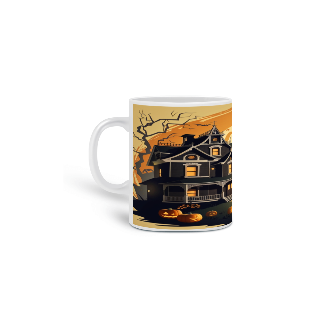 Caneca Halloween Casa Assombrada