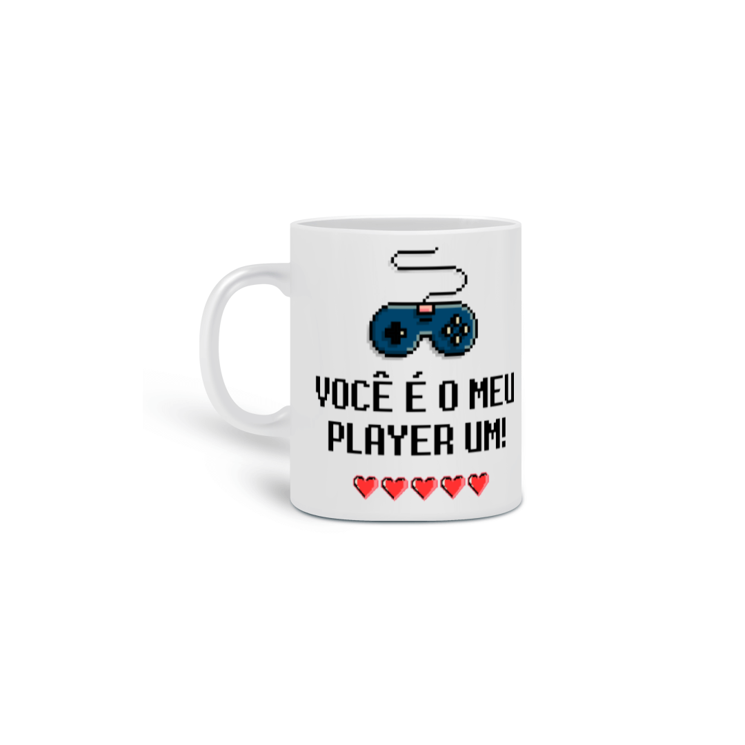 Caneca Você é o meu player 1 Azul