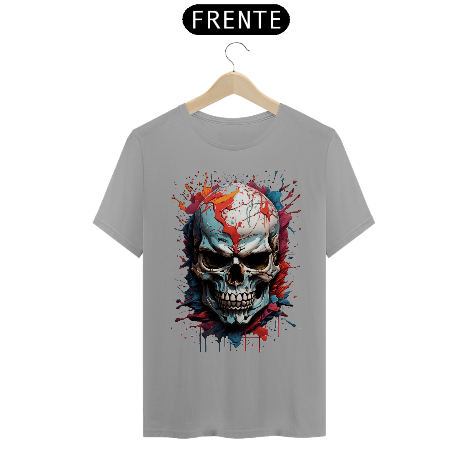 Camiseta - Caveira Aquarela