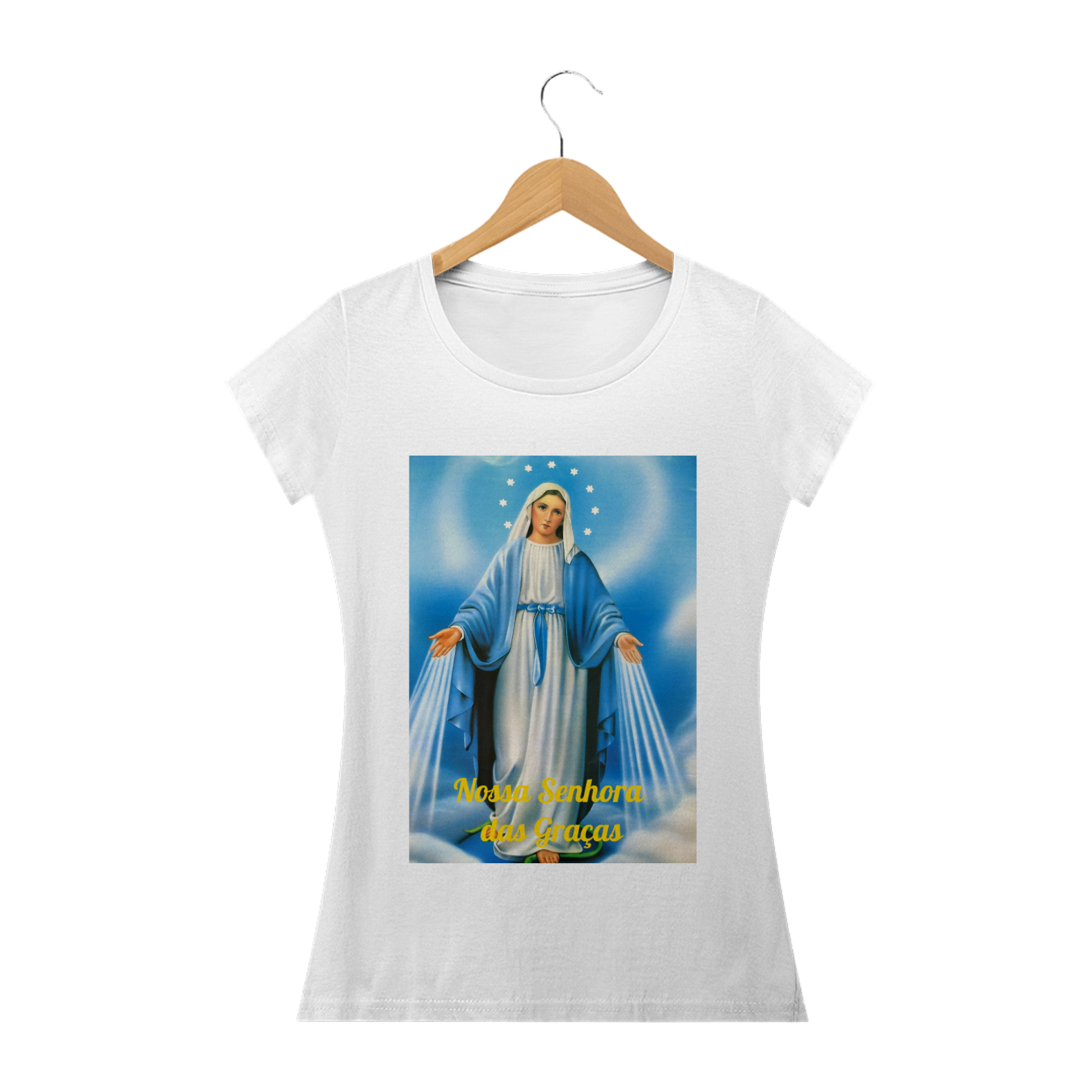 Nome do produto: Camiseta Baby Look Nossa Senhora das Graças