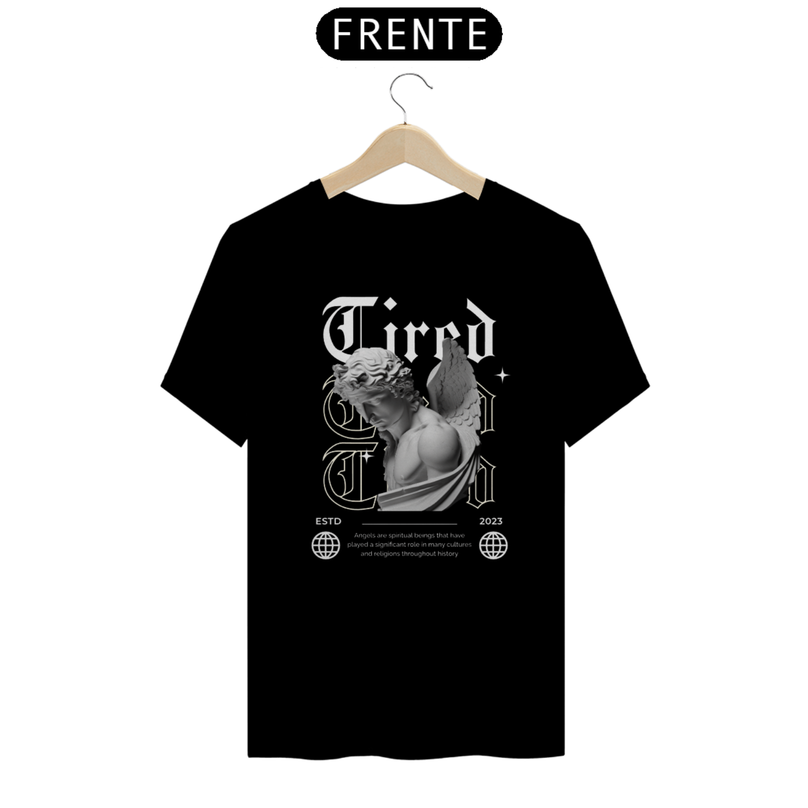 Camiseta Aura Streetwear Anjo Tired