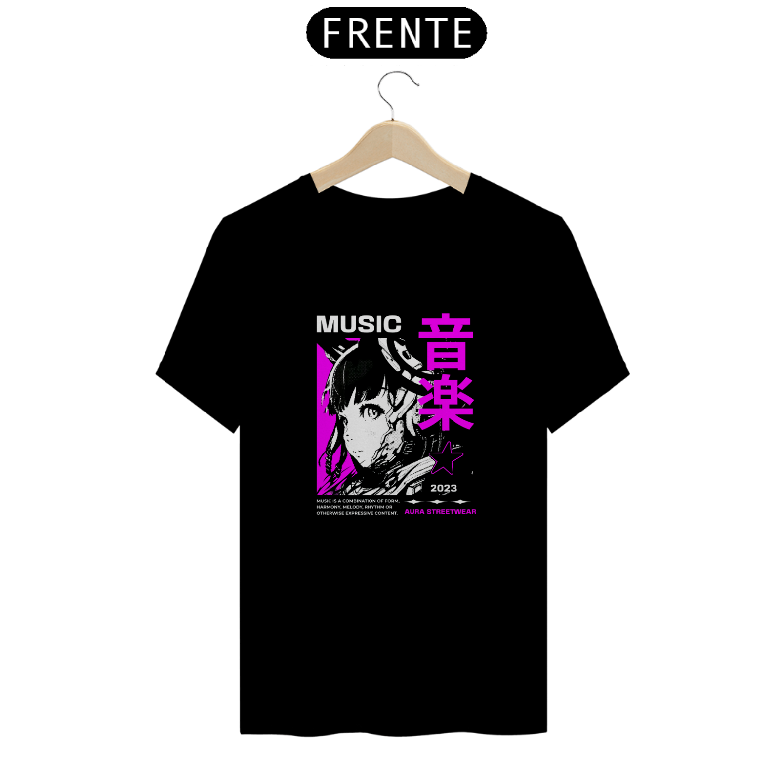 Camiseta Aura Streetwear Music Anime Girl