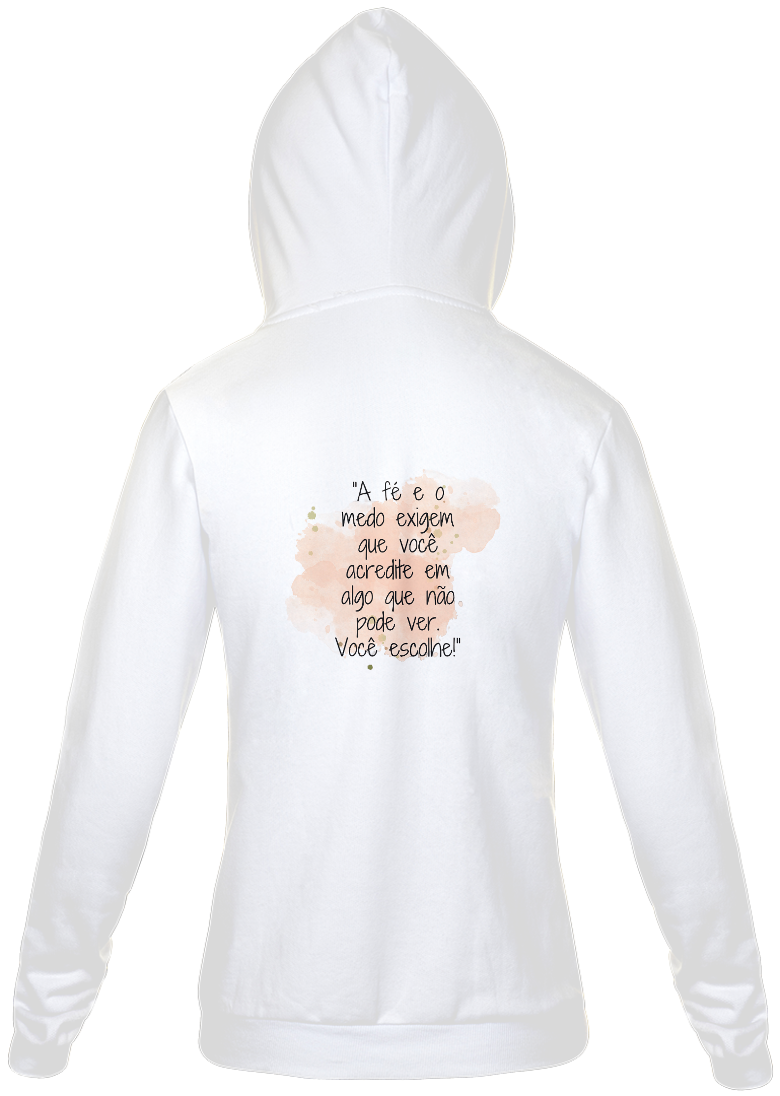 Moleton com zíper Unissex “A fé e o medo exigem que você acredite em algo que não pode ver. Você escolhe!”