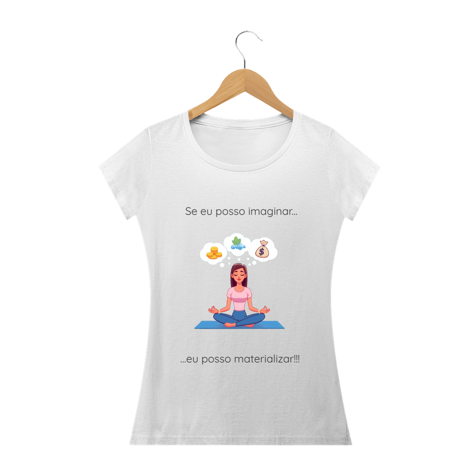 Camiseta Baby Long Prime - Branca  - Se eu posso imaginar, eu posso materializar!!! Modelo 1