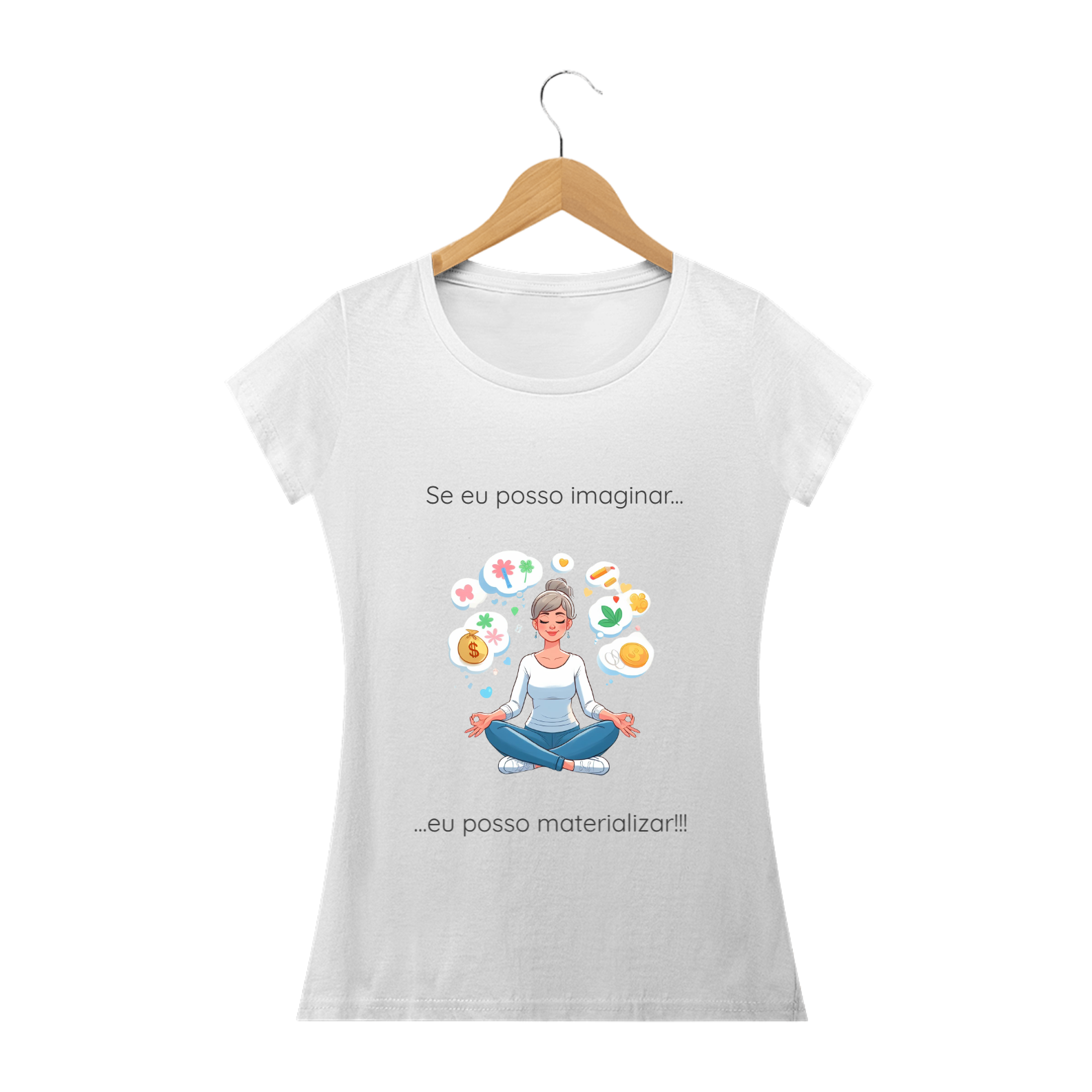 Nome do produto: Camiseta Baby Long Prime - Branca - Se eu posso imaginar, eu posso materializar!!! Modelo 2