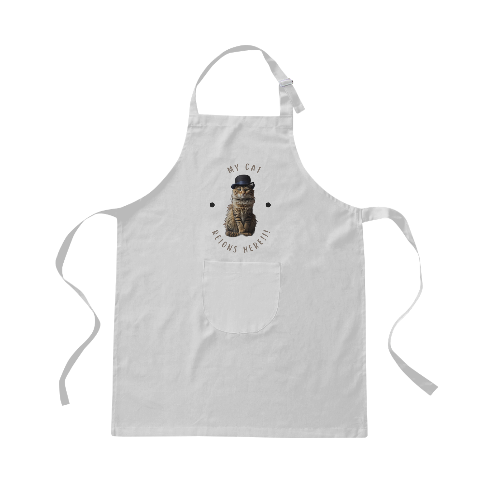 Avental de Brim - Meu Gato Reina Aqui - Model 1