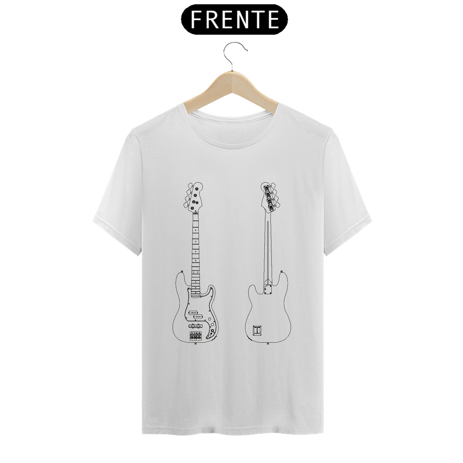 T-Shirt Prime - 4 Hands Luthieria - PJB Preto