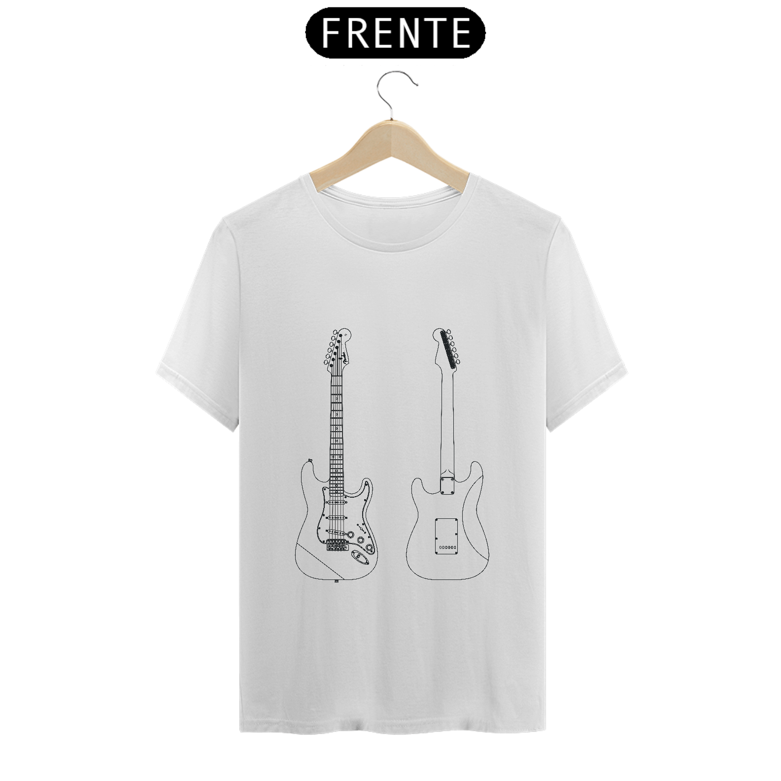 T-Shirt Prime - 4 Hands Luthieria - FenderST1960 Preta