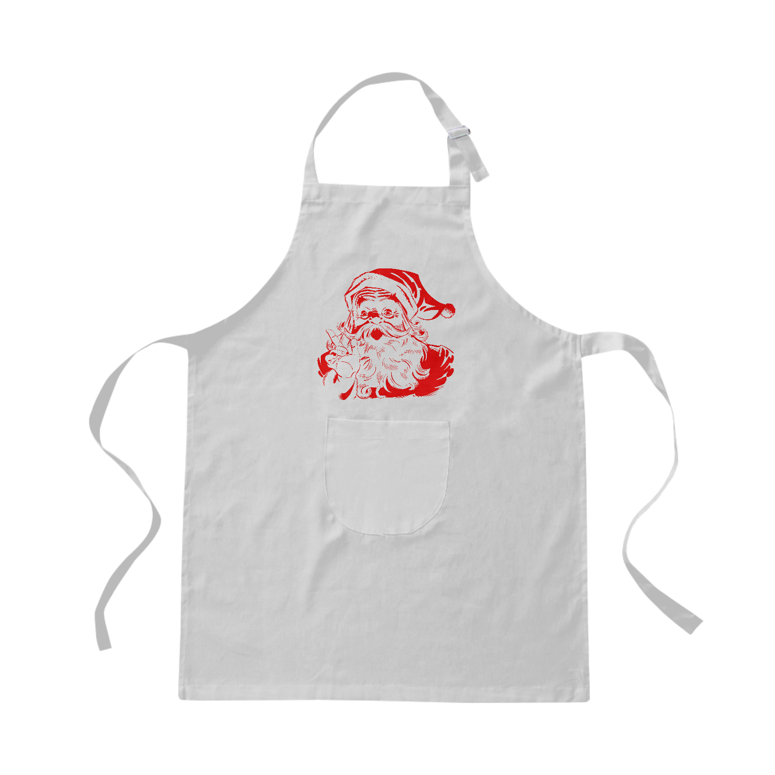 Avental de Brim - Papai Noel 1 - Vermelho