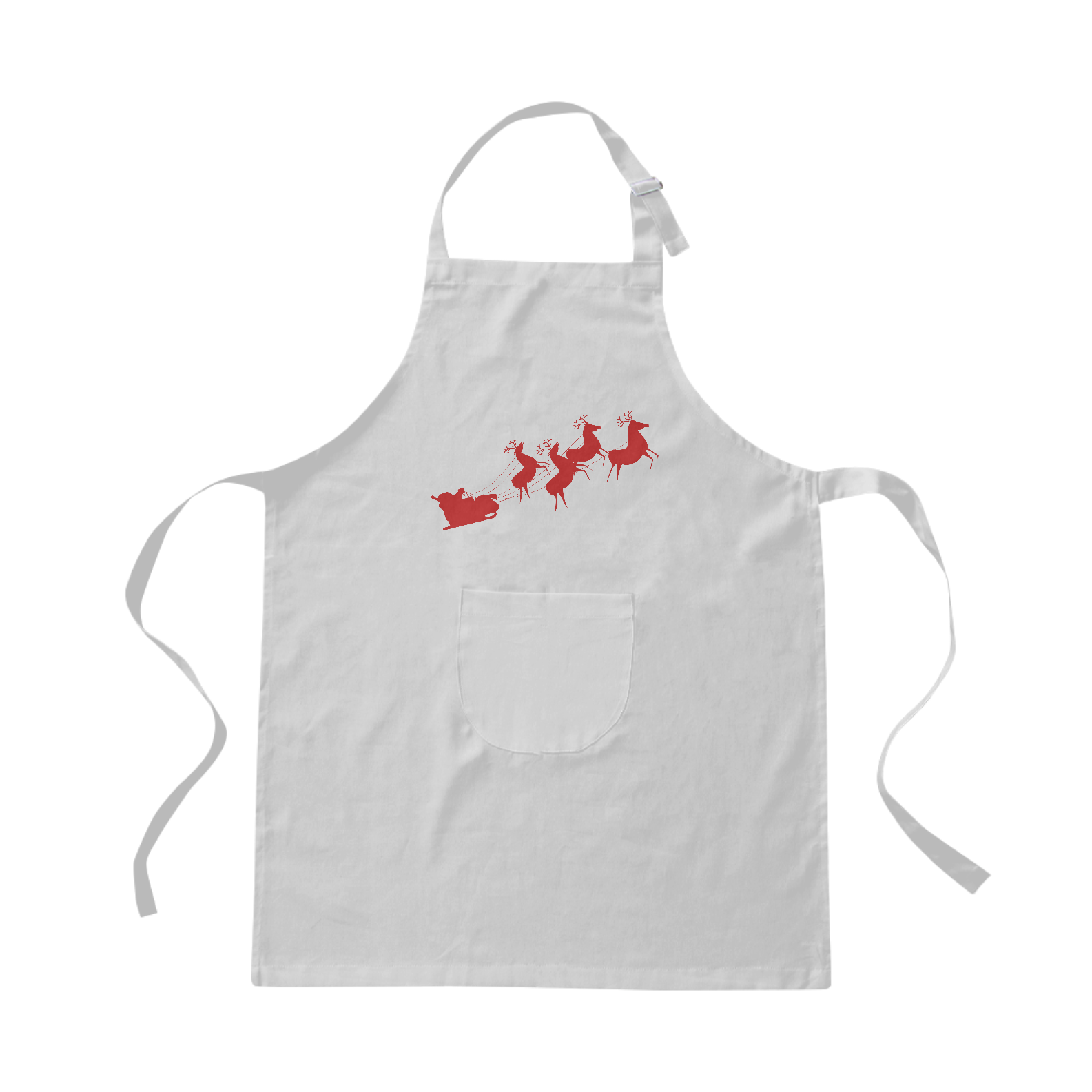 Avental de Brim - Papai Noel 2 - Vermelho