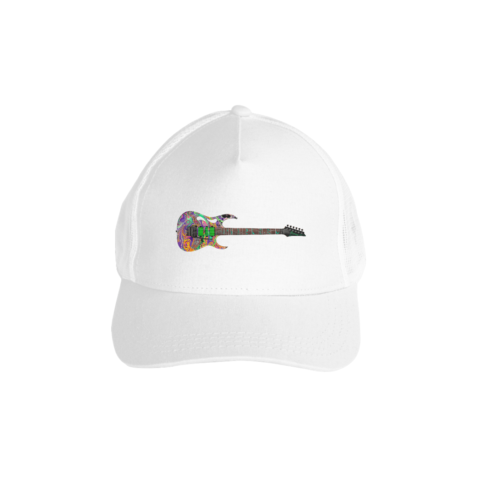 Boné Americano - Guitarra Ibanez PIA77 Steve Vai Signature Multicolor Swirl