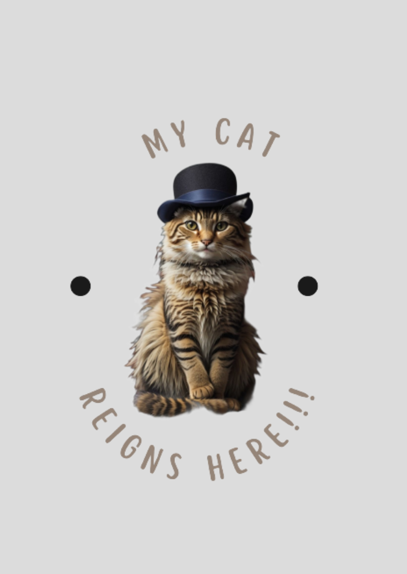 Poster Retrato -  Meu Gato Reina Aqui - Model 1