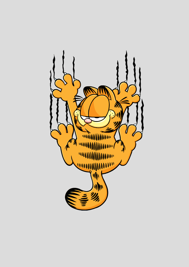 Poster Retrato - Garfield Agarradinho - Model 1