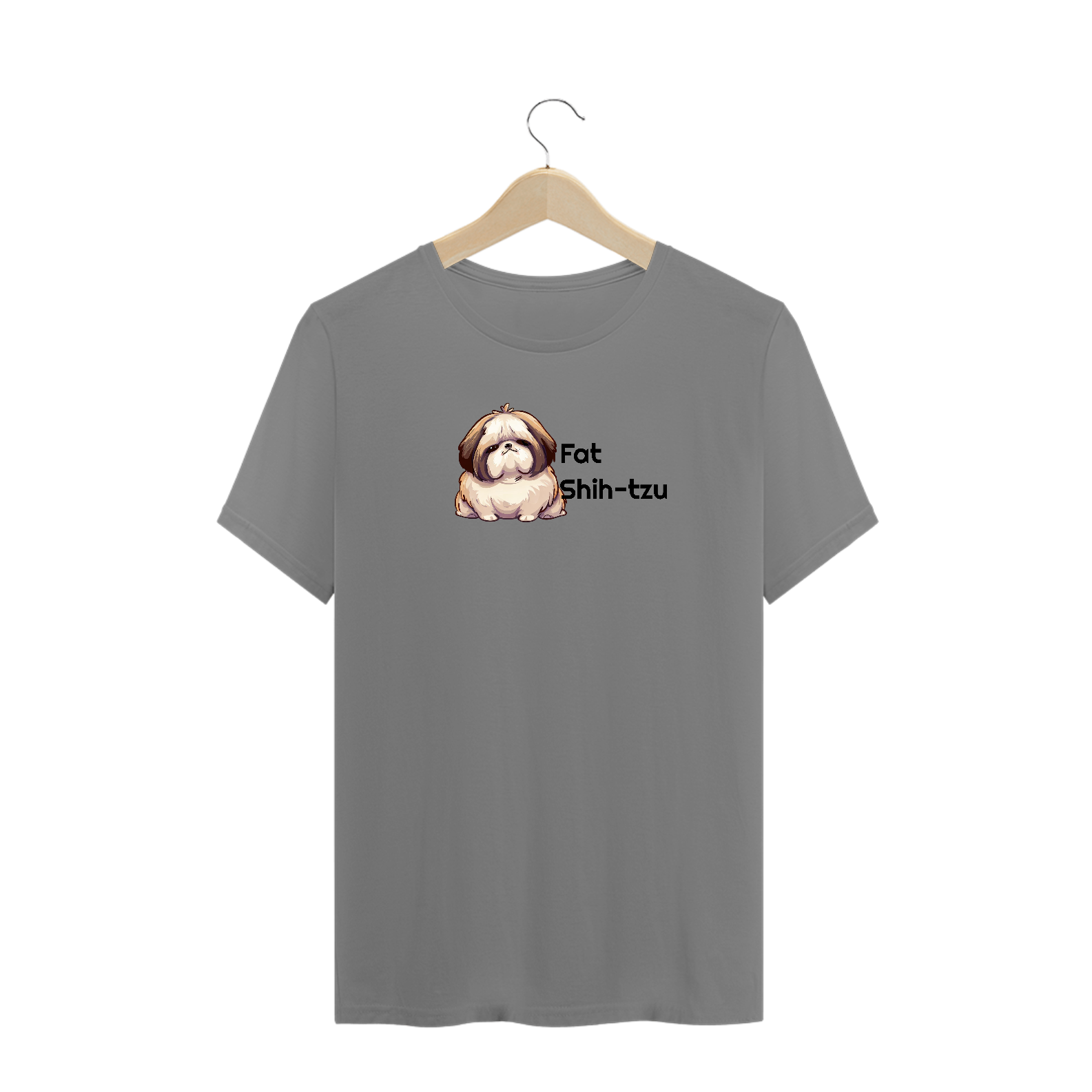T-Shirt Plus Size - Fat Shih-tzu - Modelo 1