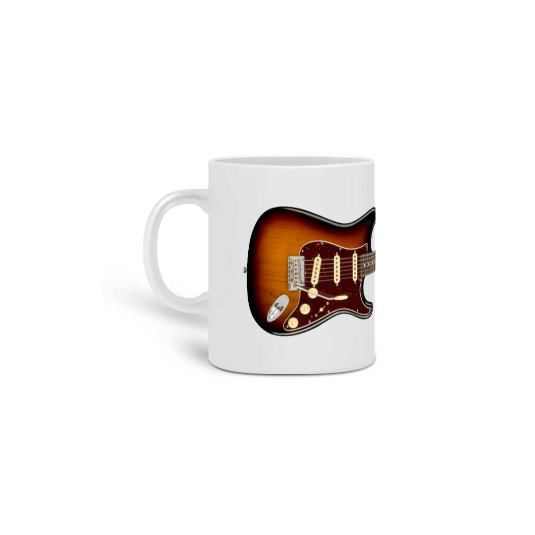 Caneca Cerâmica - Guitarra Fender American Professional II Stratocaster 3 Color Sunburst 