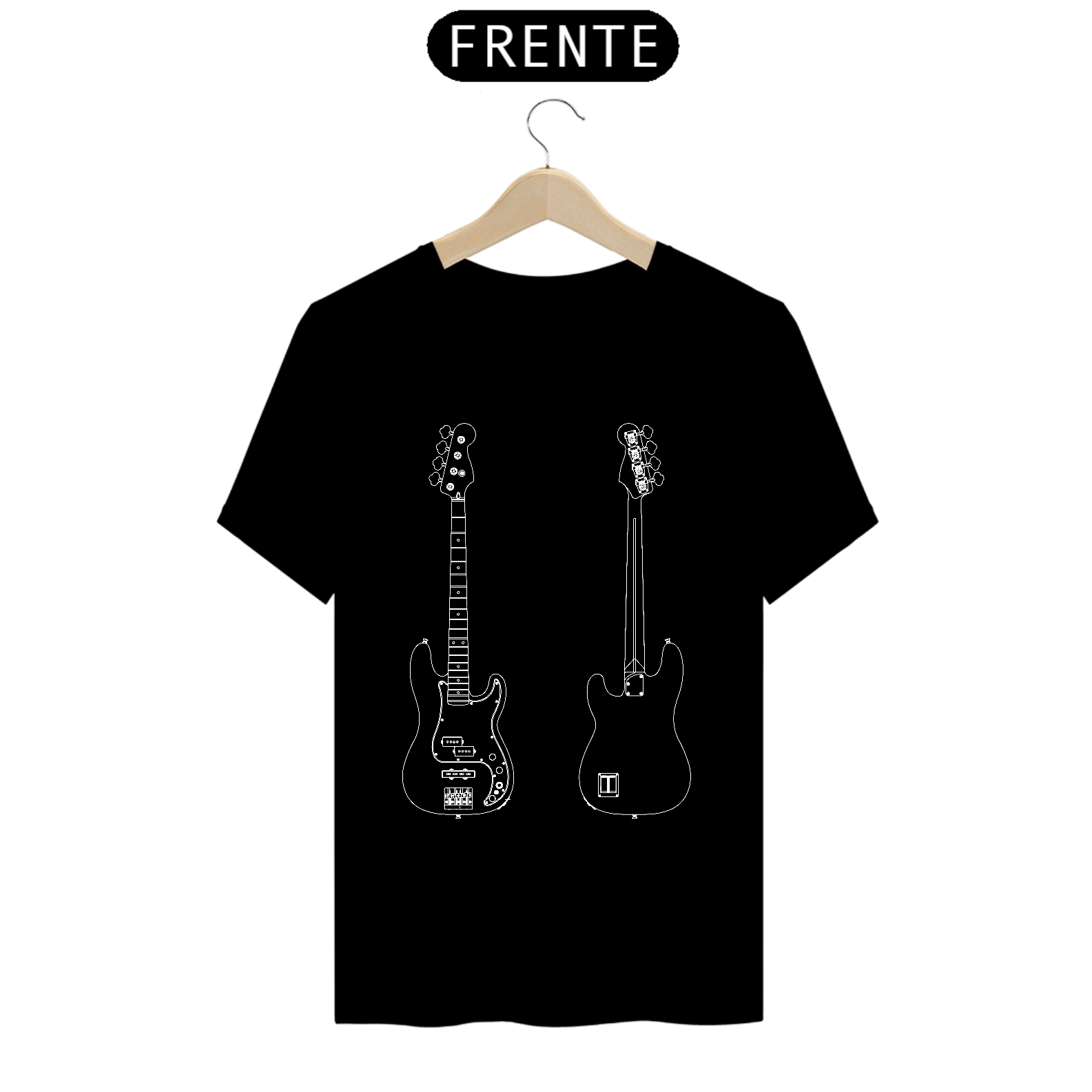 T-Shirt Prime - 4 Hands Luthieria - PJB Branco