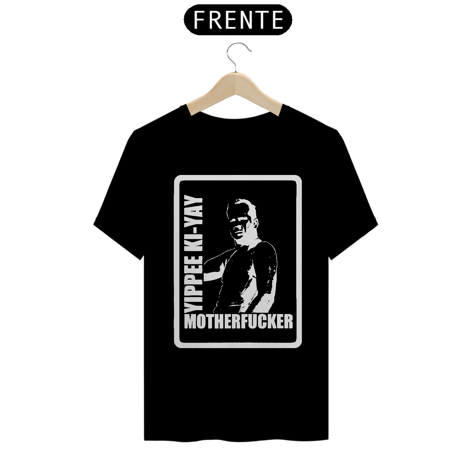 T-Shirt Classic - Die Hard 1 - Yippee Ki-Yay Motherfucker - Branco