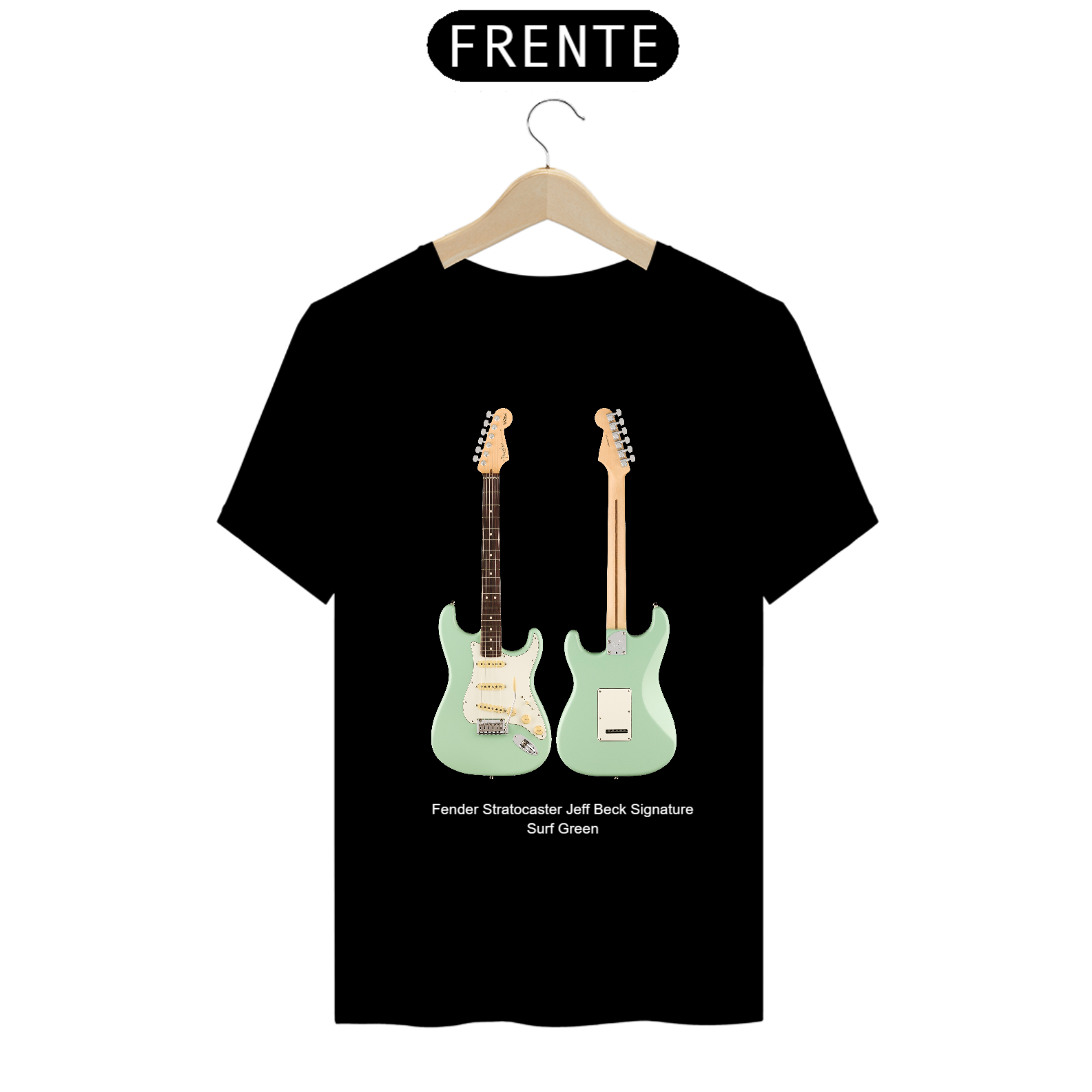 T-Shirt Prime - Guitarra Fender Stratocaster Jeff Beck Signature Surf Green - Modelo 3