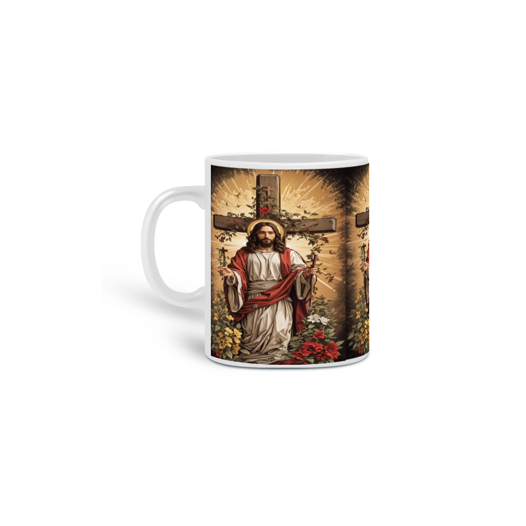 Nome do produto  CANECA MEU REI FLORAL 