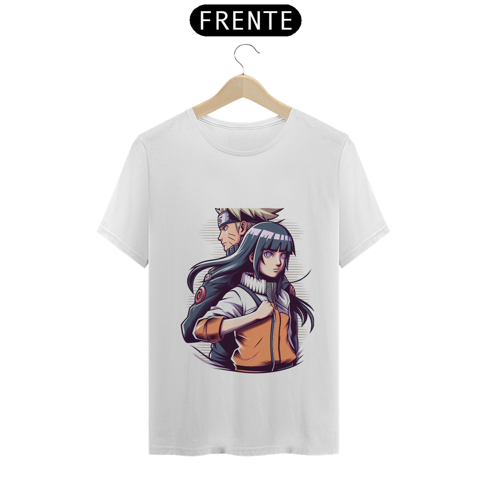 Nome do produto: Camiseta Masculina Naruto Hinata e Naruto