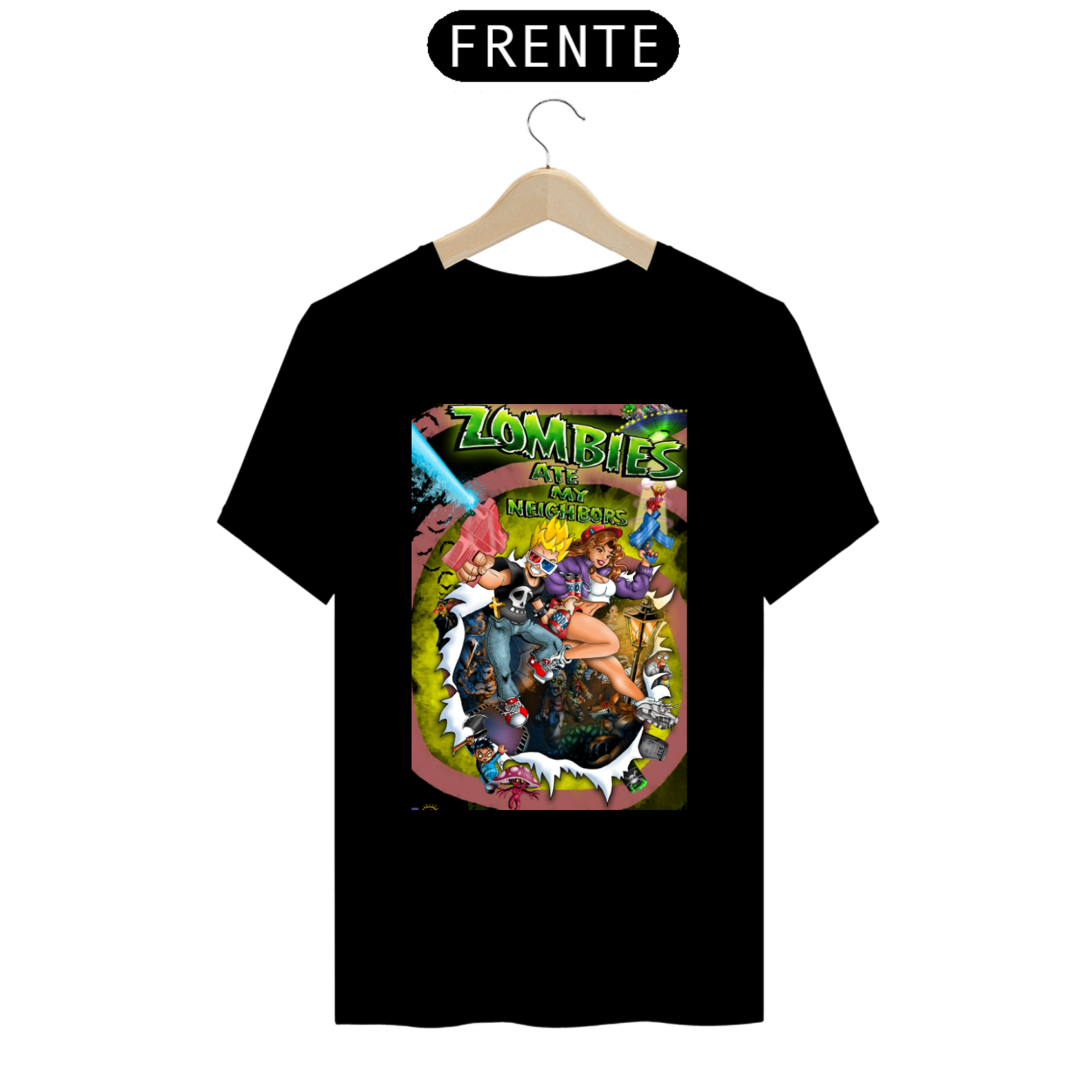 Nome do produto: Camiseta zombies ate my neighbors snes