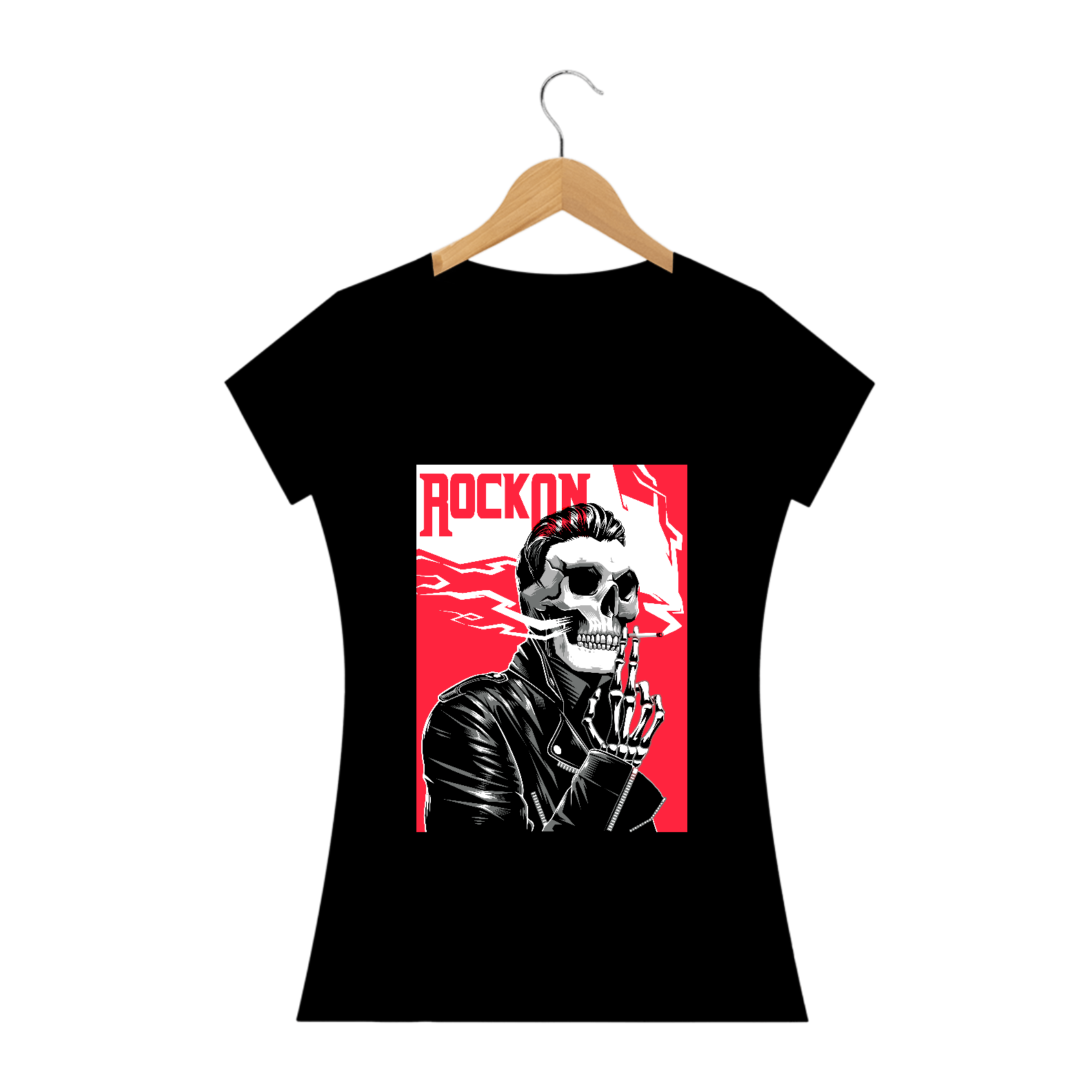 Camiseta Feminina Roqueiro Caveira