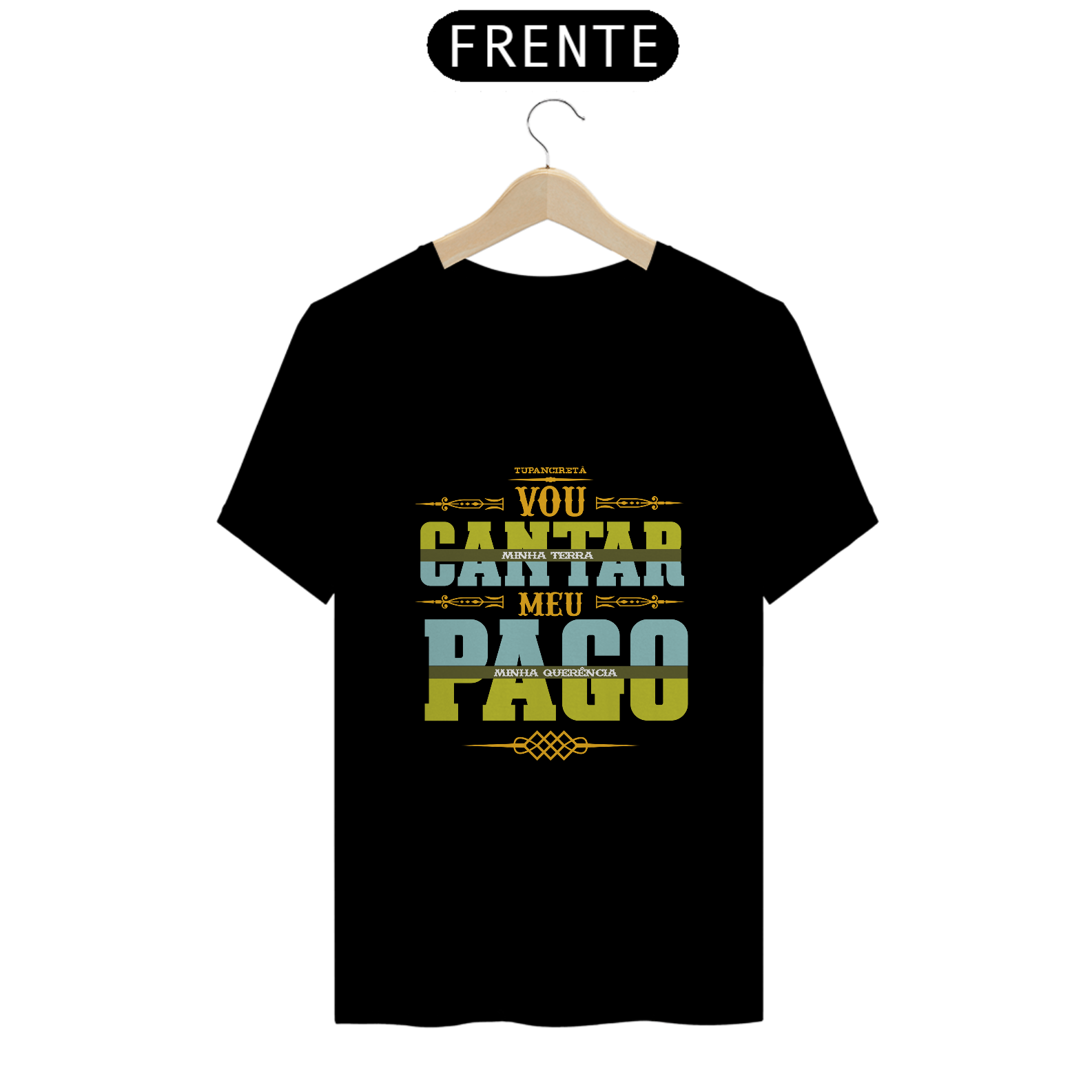 VOU CANTAR MINHA TERRA / T-shirt CLASSIC-malha cardada fio 24.1-100% algodão-acabamento com costura simples-gola em ribana-modelagem com caimento reto