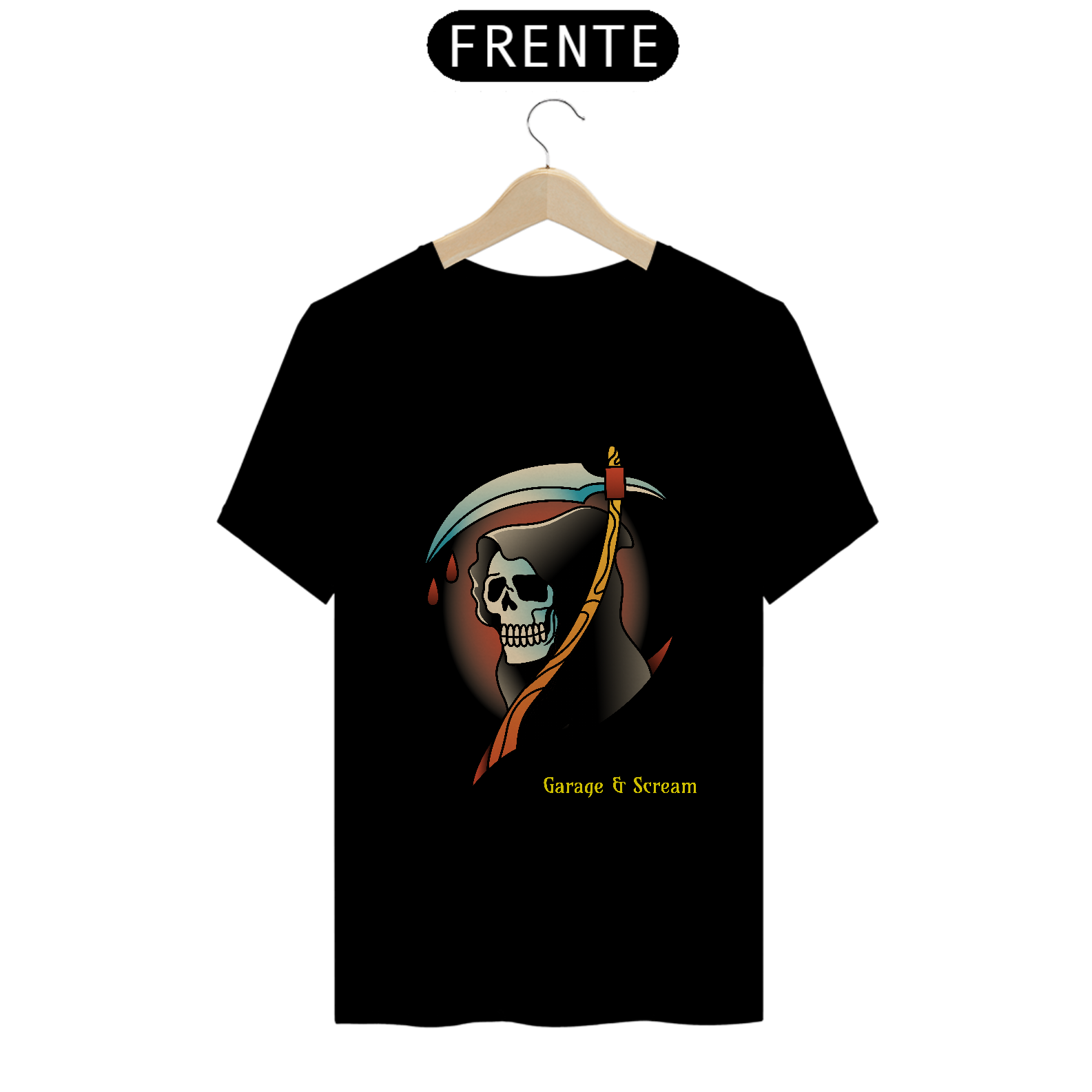 Camiseta  Morte com Foice - Uma representação ousada do inevitável, nossa Morte com Foice celebra a tradição old school com uma pitada de irreverência.