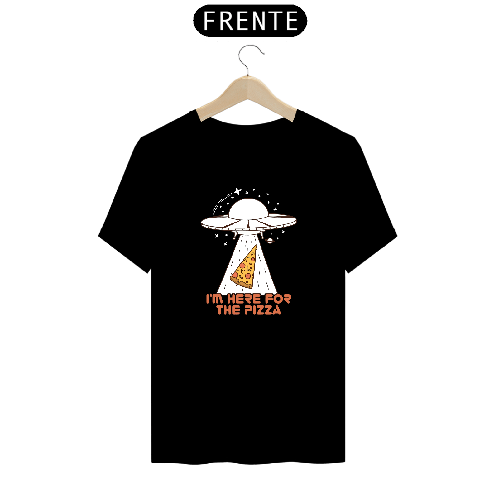 Camiseta I'm here for the pizza - Preto