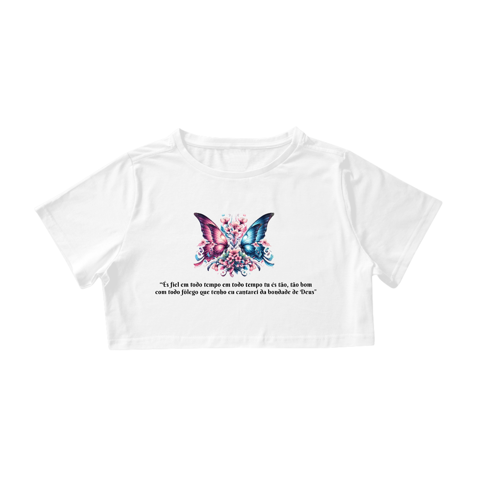 Camisa Cropped borboleta