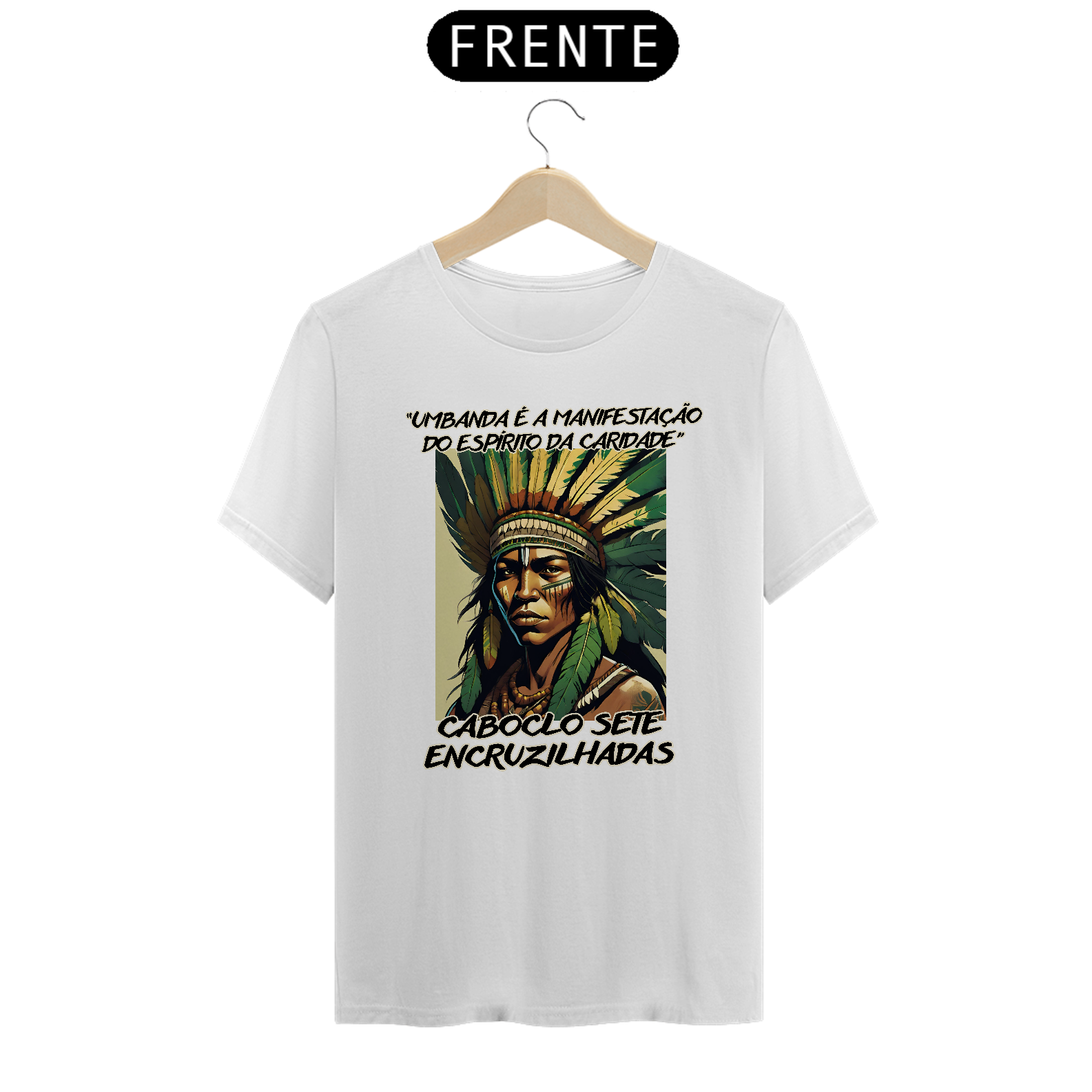 Nome do produto: Camiseta Unissex Caboclo 7 Encruzilhadas 07
