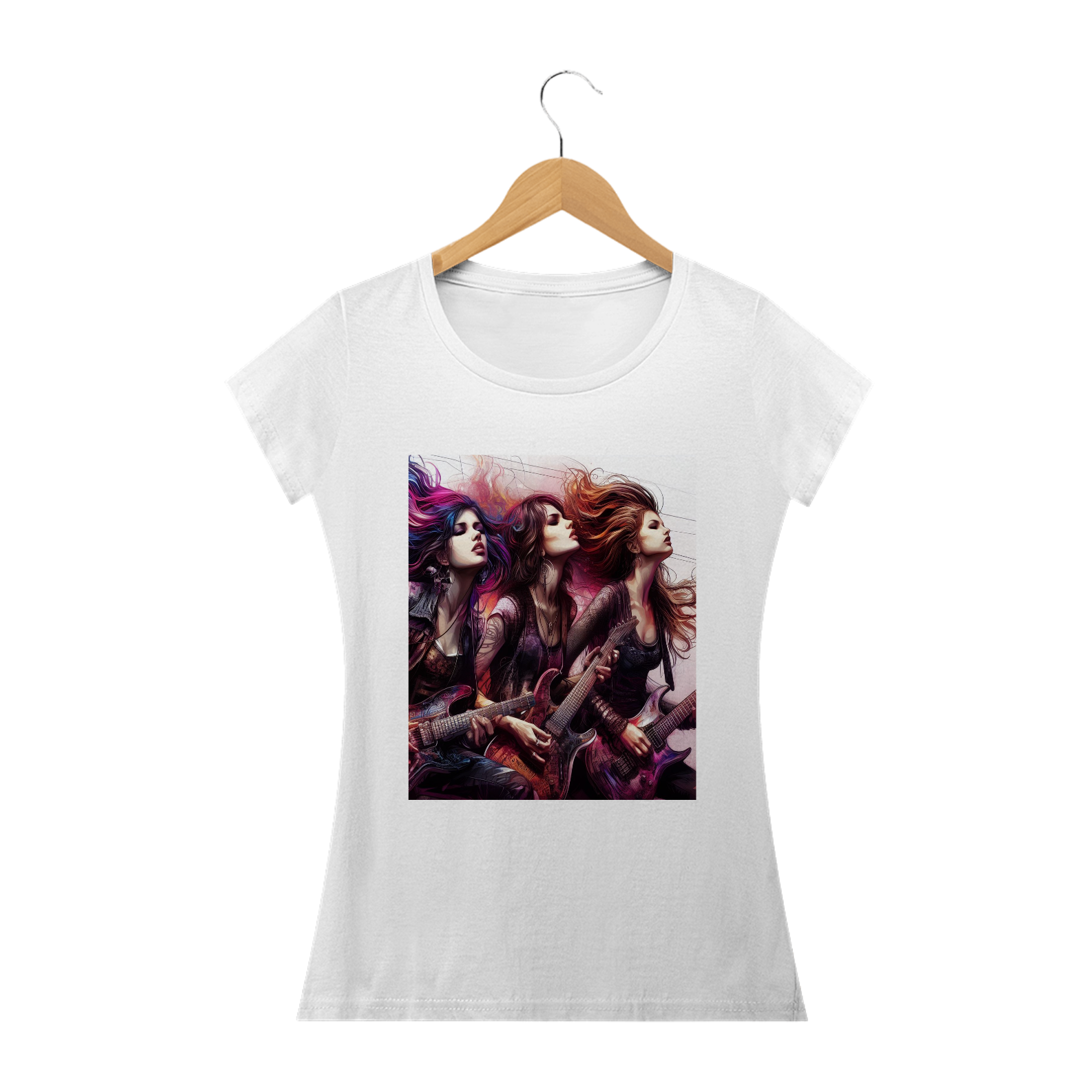 Nome do produto: Camiseta  feminina - Banda Rock (01)