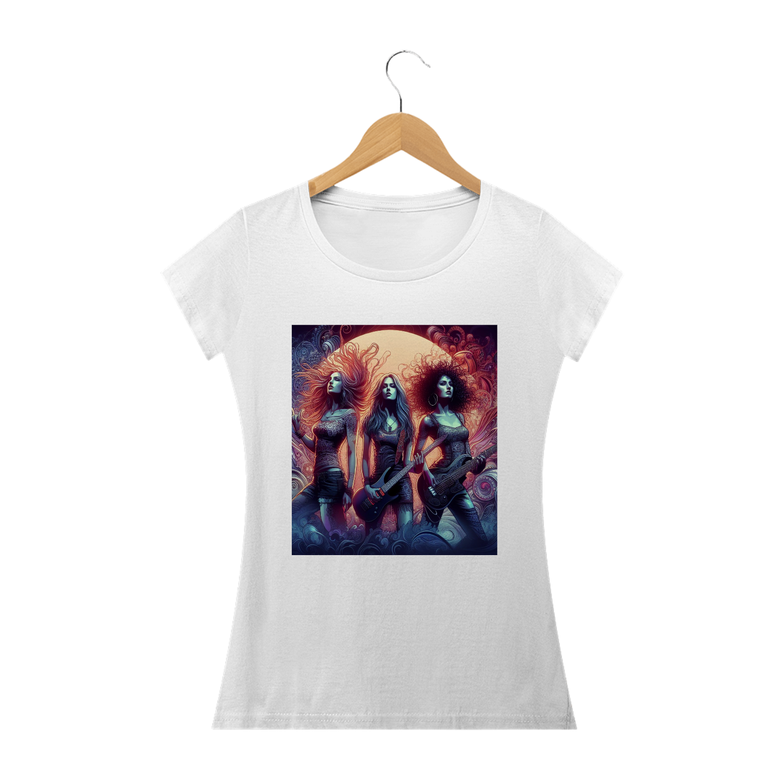 Nome do produto: Camiseta feminina - Banda de Rock (02)