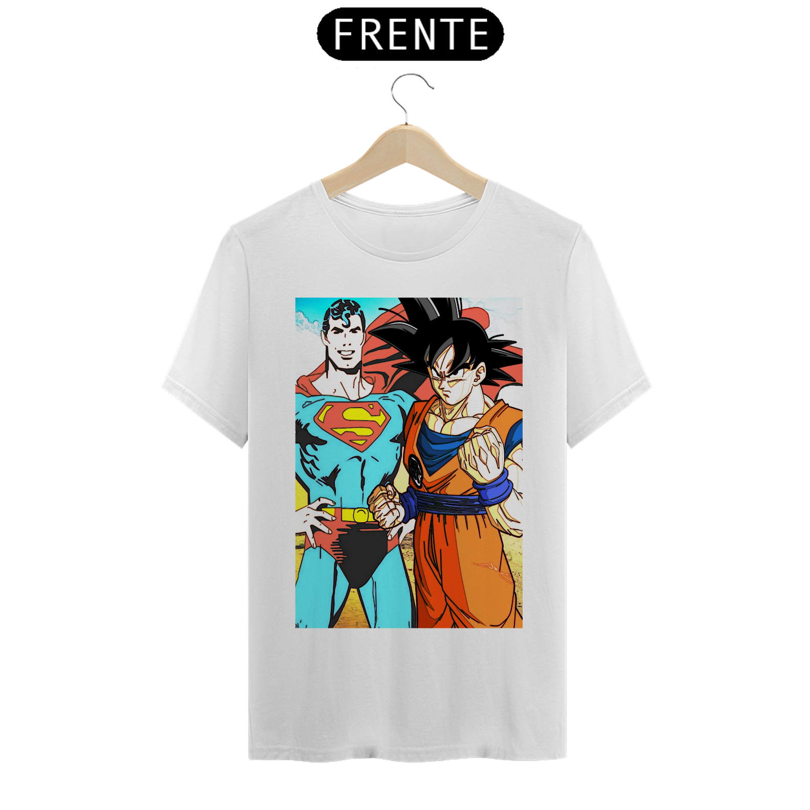 Camiseta Super Man e Goku