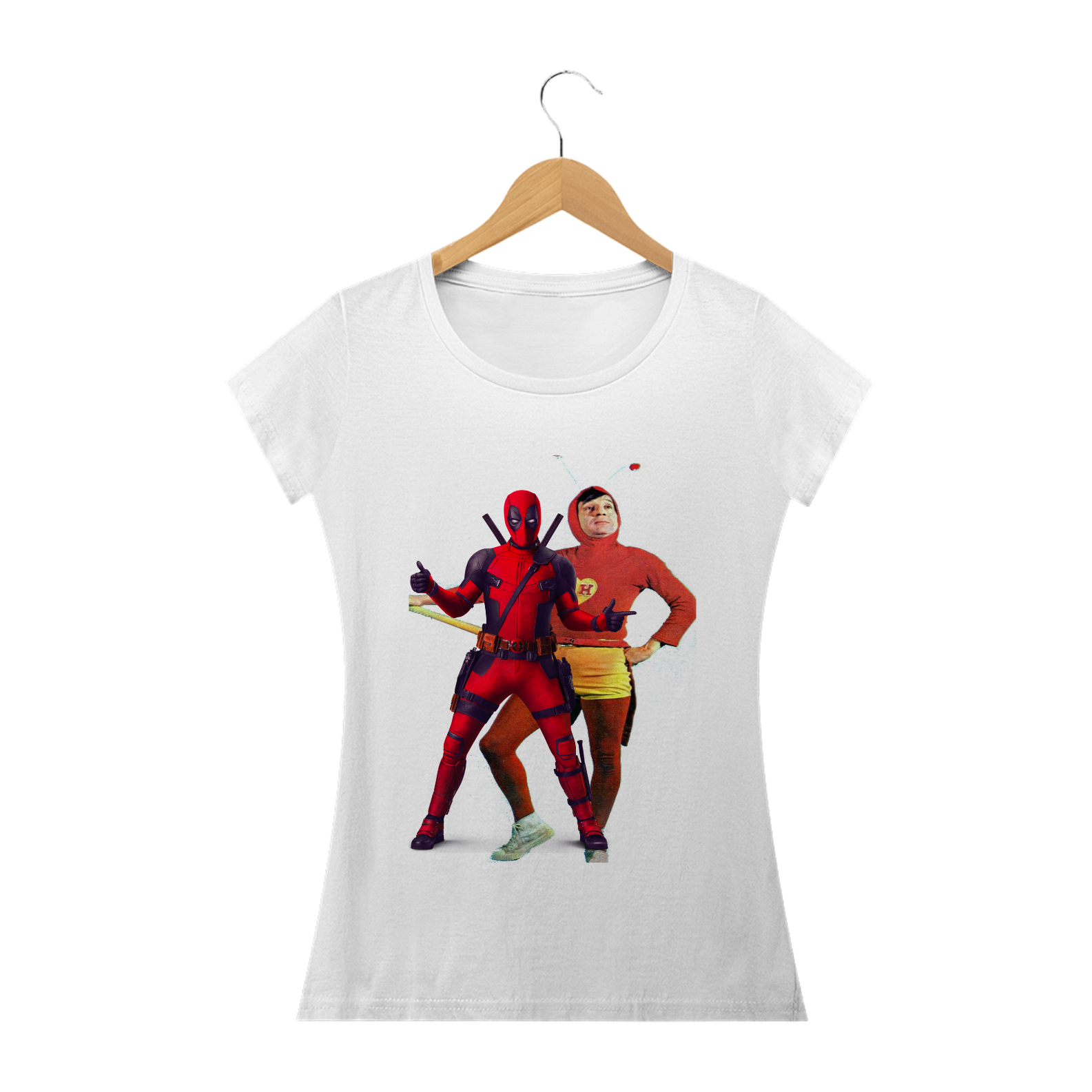 Camiseta Dead Pool E Chapolin Feminina