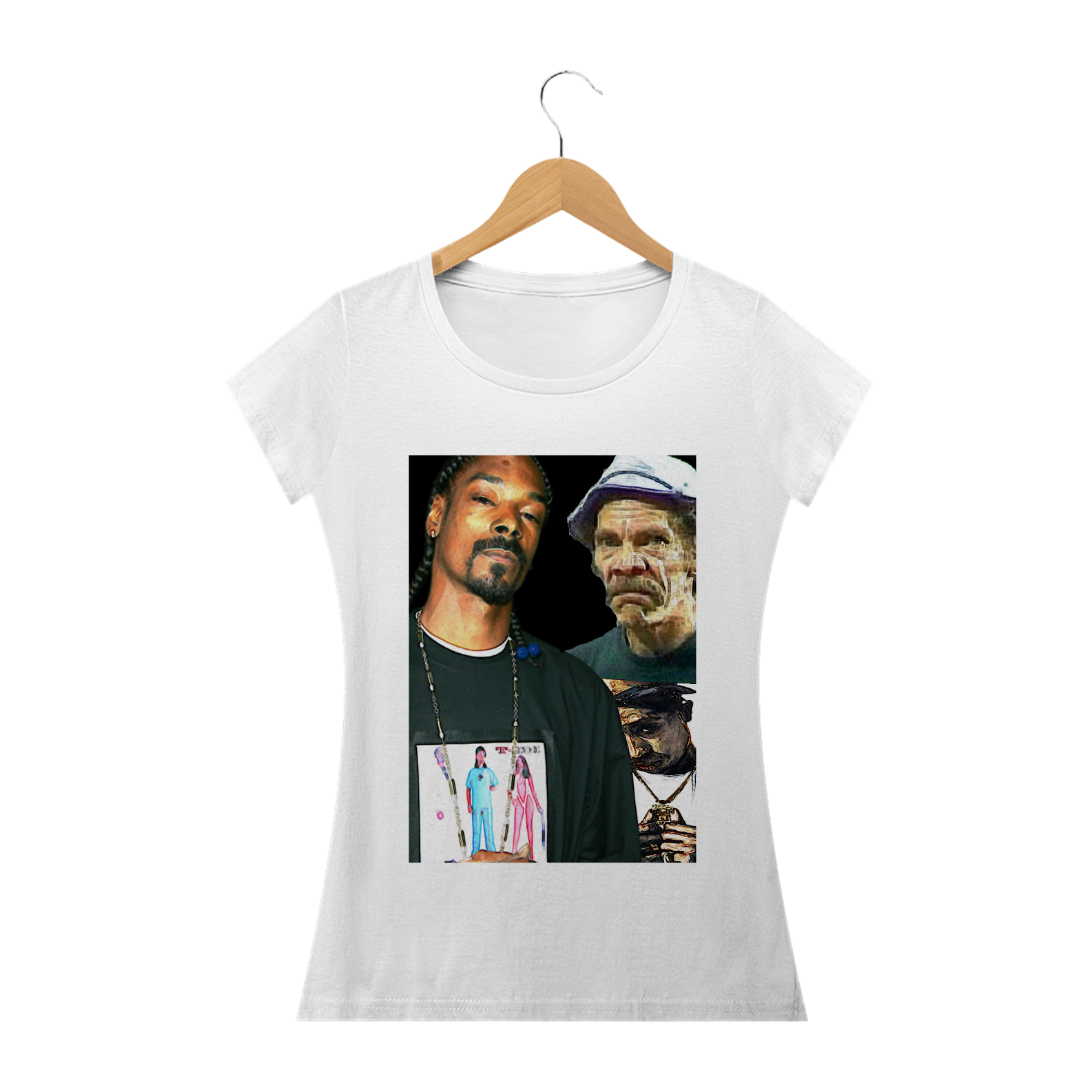 Camiseta Snoop Dogg e Seu Madruga Feminina
