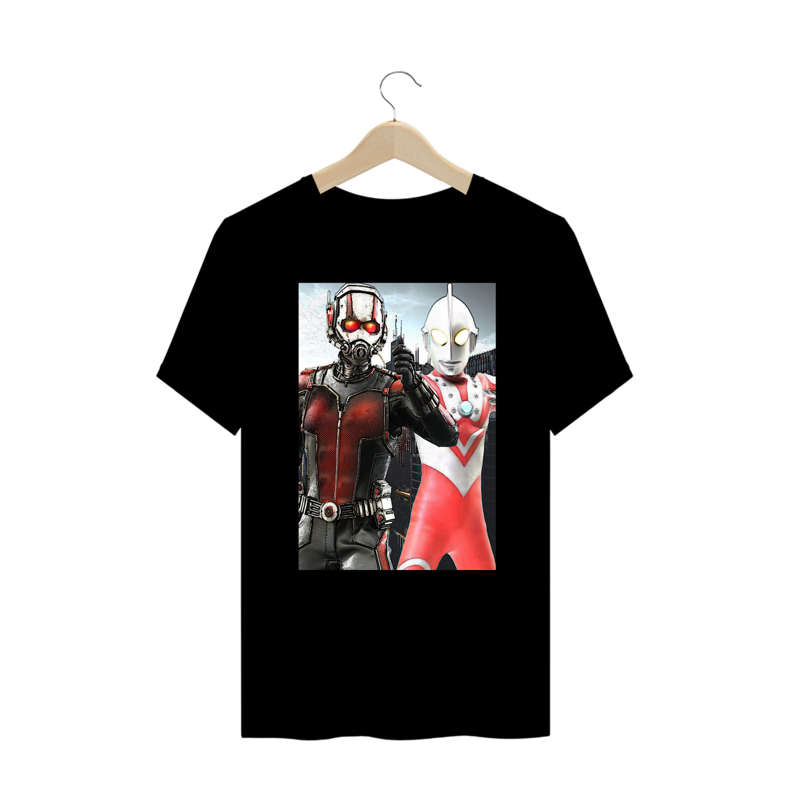 Camiseta Homem Formiga e Ultraman Plus Size